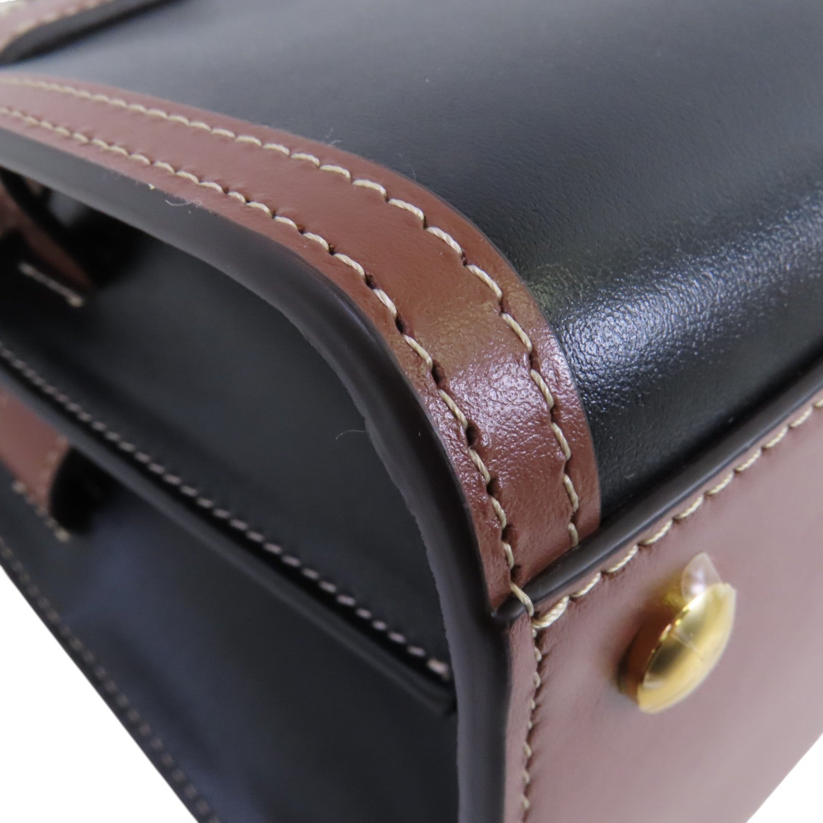 BURBERRY 牛皮皮革/帆布2way Shoulder Bag金扣手挽肩背兩用袋