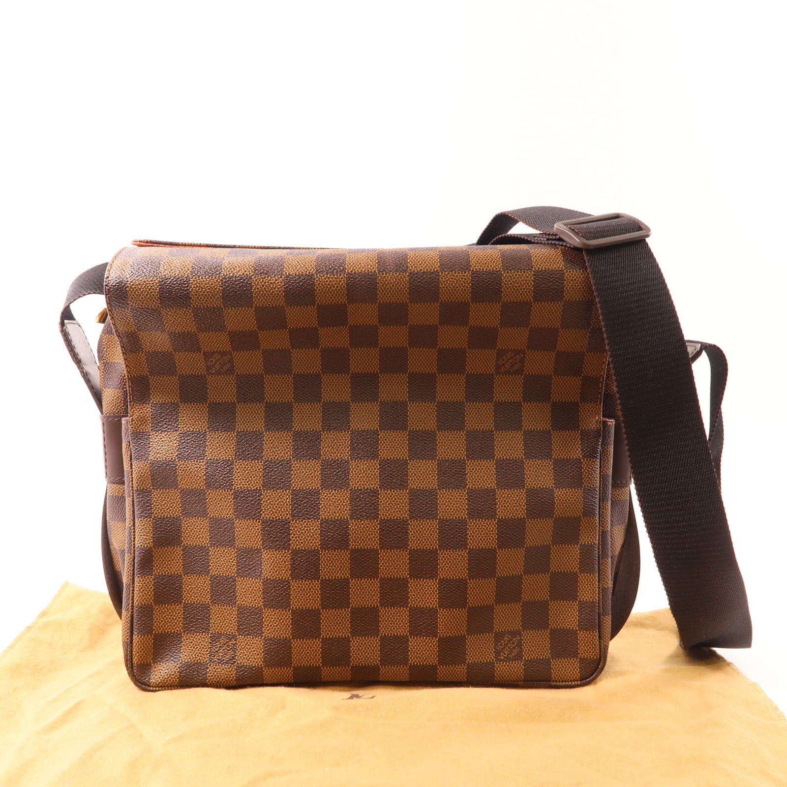 LOUIS VUITTON LV GHW Naviglio Shoulder Bag N45255 Damier Brown