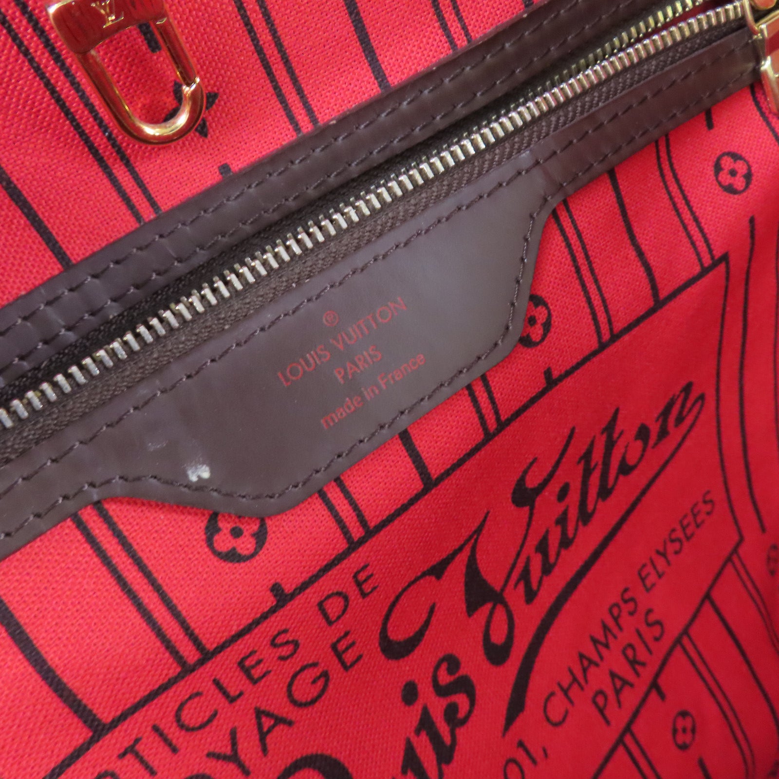 LOUIS VUITTON 【激減優惠】Damier Ebene Neverfull GM Tote Bag金扣肩背袋啡色