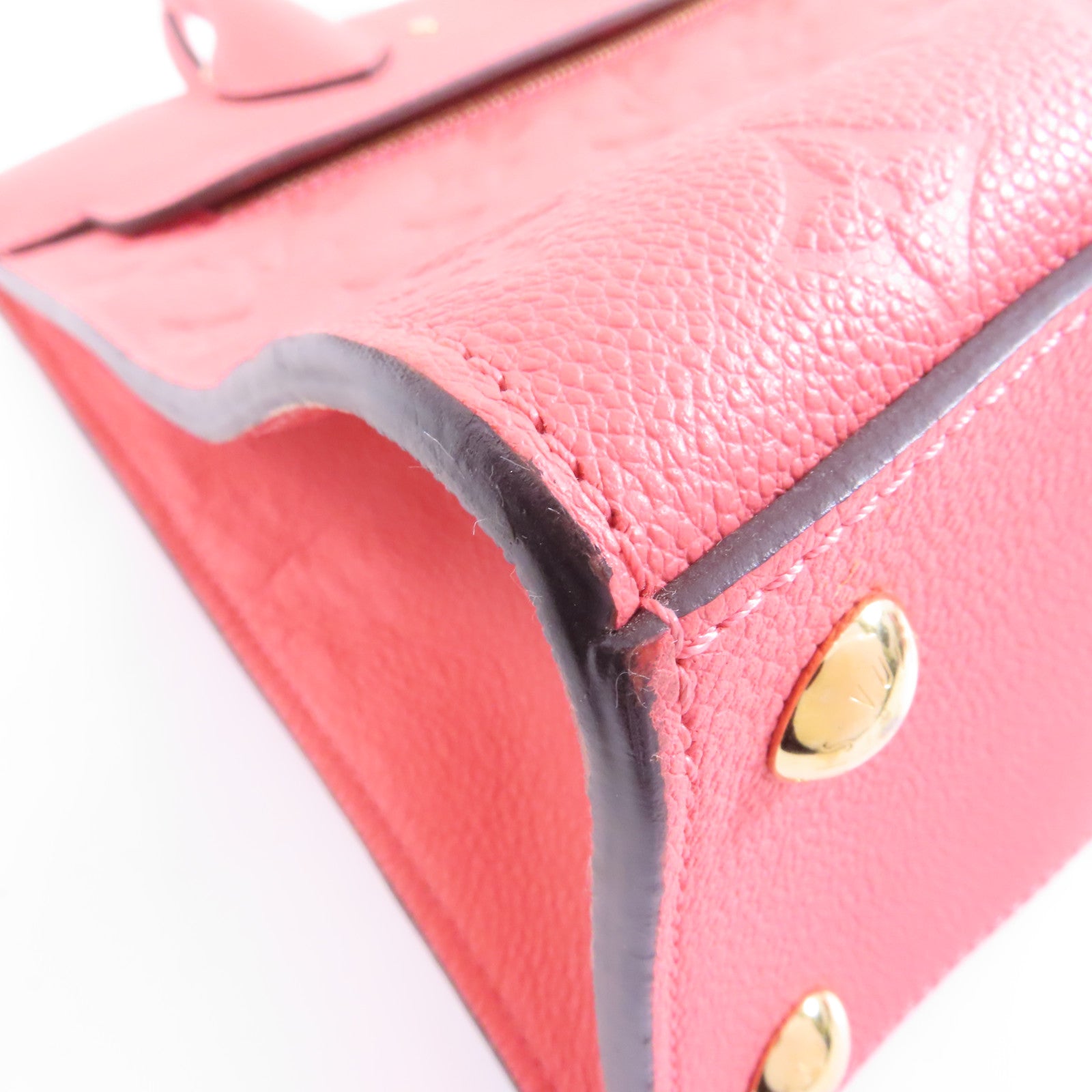 LOUIS VUITTON 【激減優惠】Monogram Empreinte Neuf MM金扣手挽肩背兩用袋粉紅色