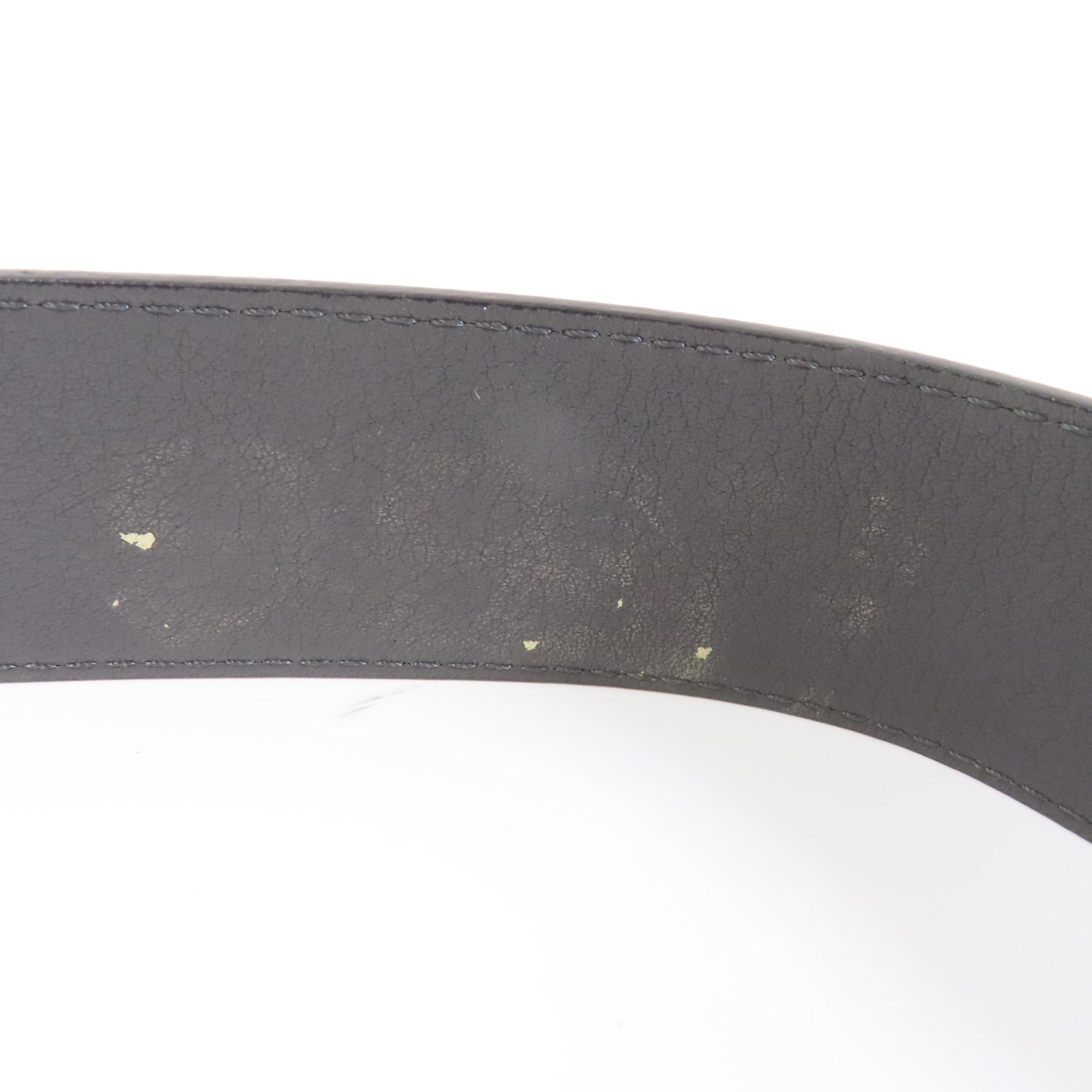 LOUIS VUITTON 牛皮皮革Belt皮帶金扣黑色