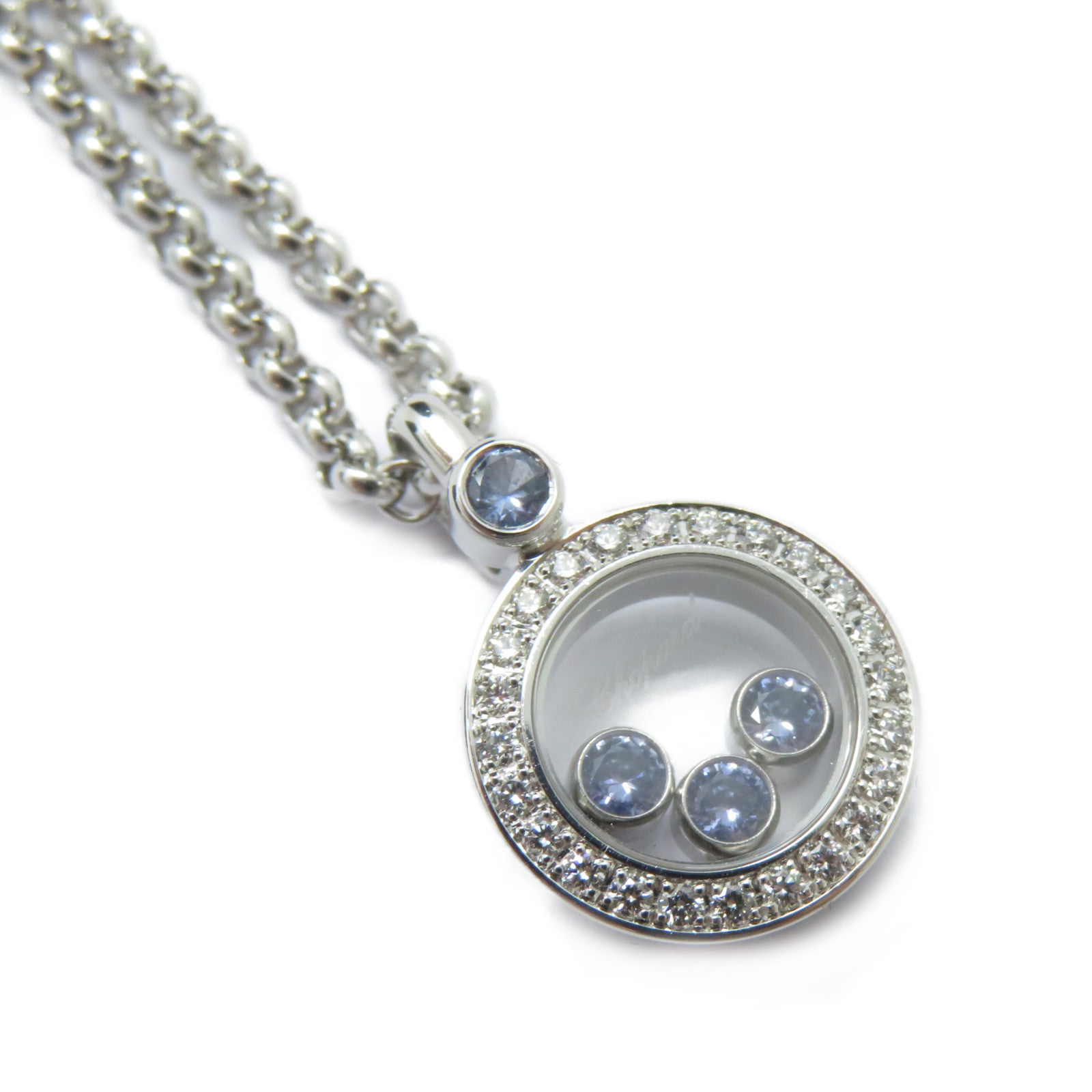 Chopard 18K白金Happy Diamond Necklace鑽石項鍊