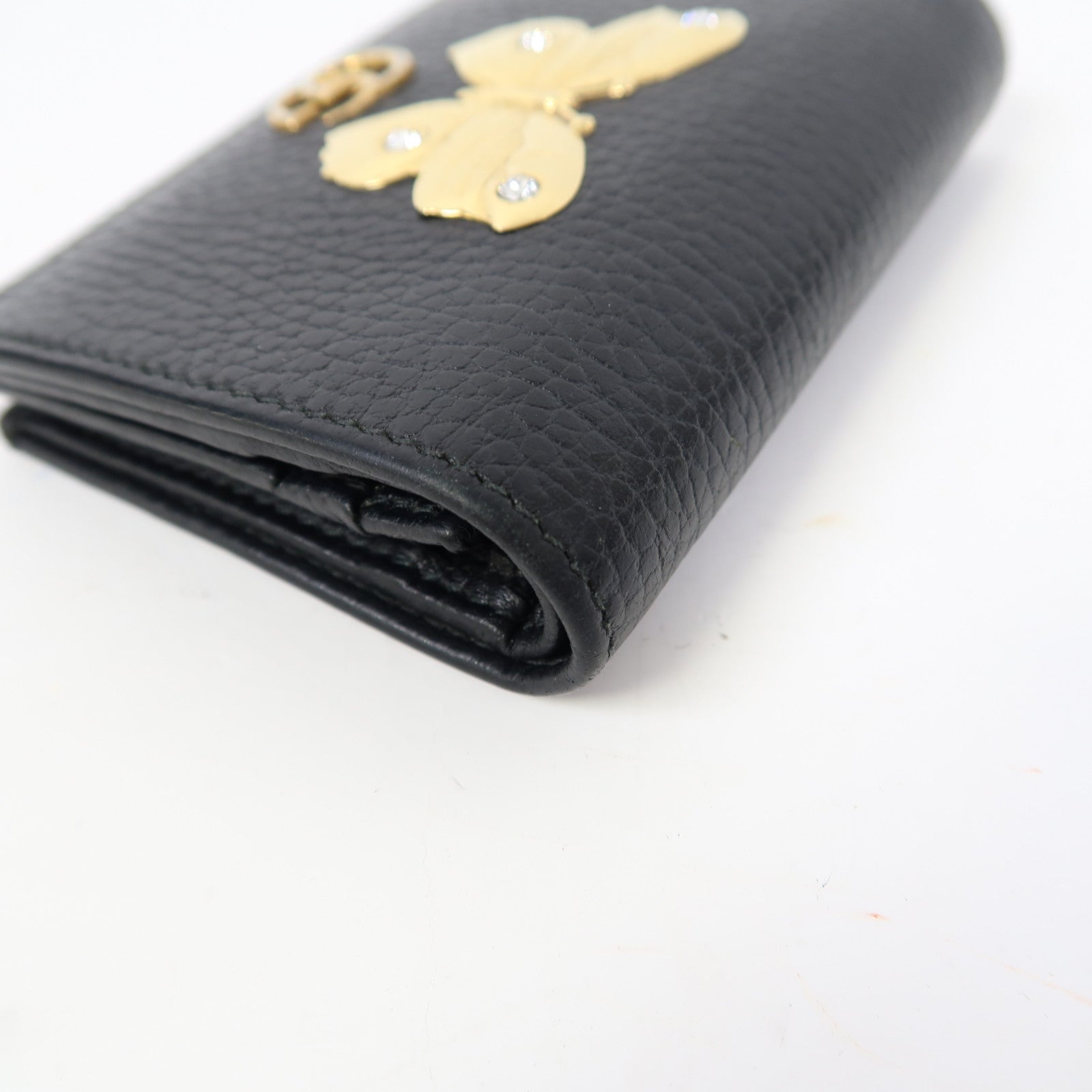 GUCCI 牛皮皮革Wallet金扣錢包黑色