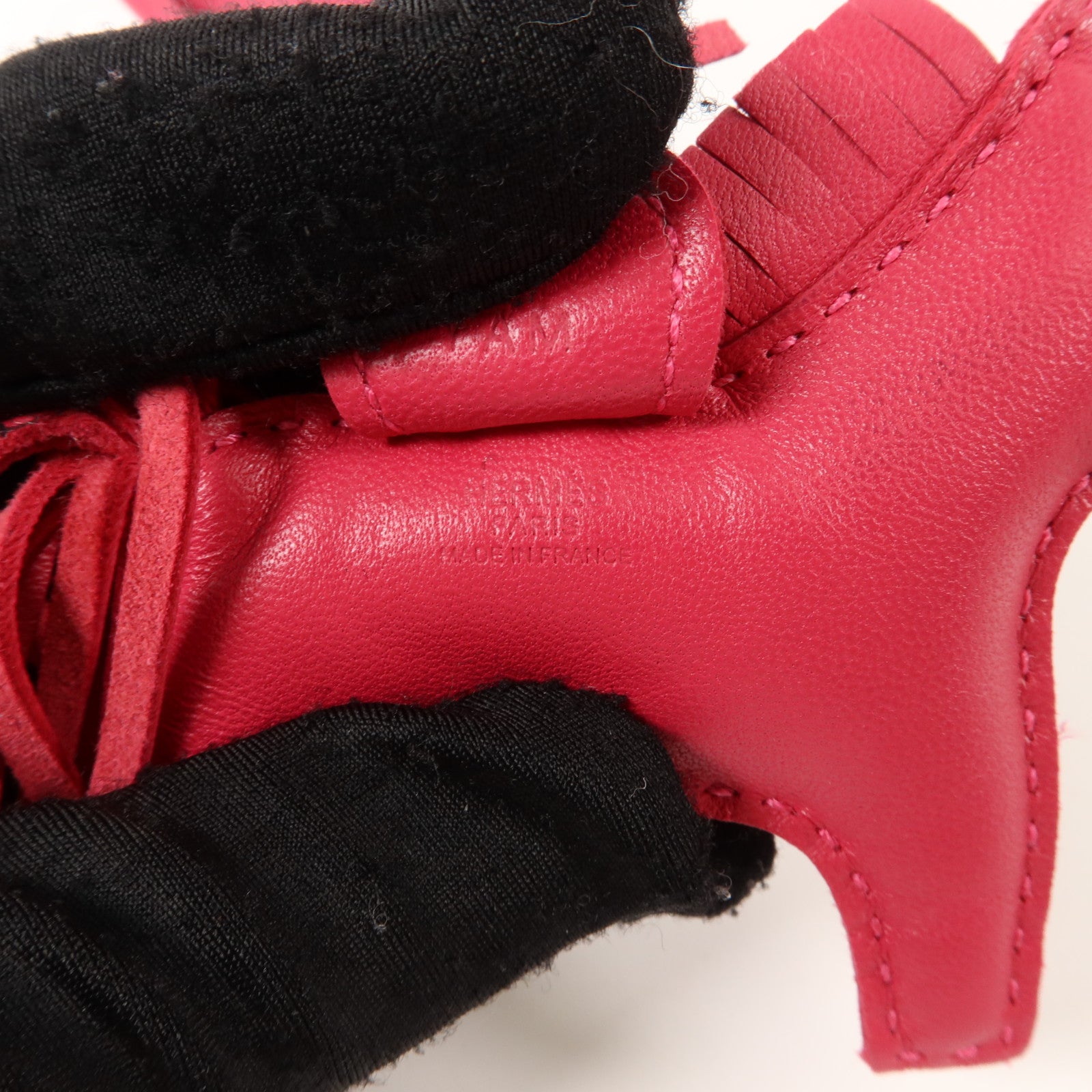 HERMES Milo皮革Rodeo PM掛飾Rose Mexico