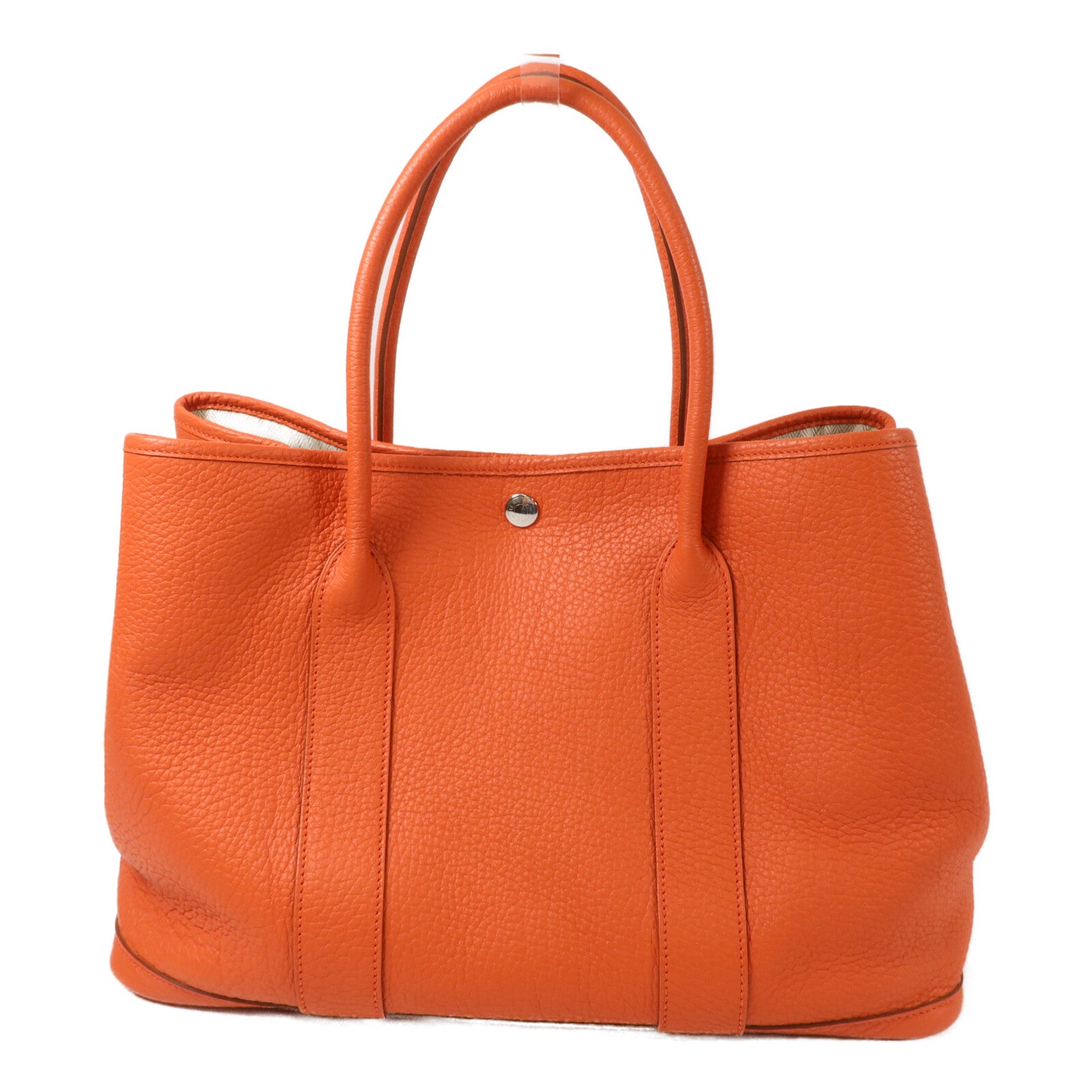 HERMES Negonda皮革Garden Party PM手挽袋Feu Orange