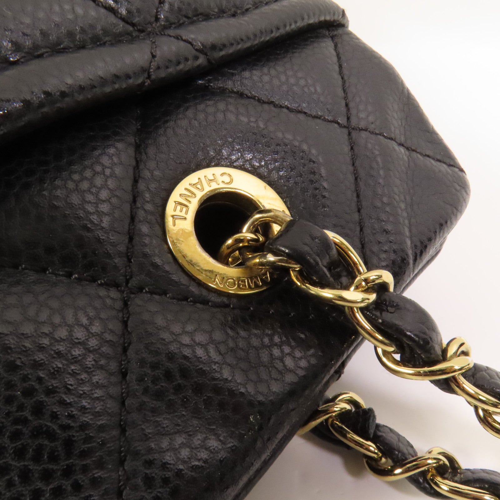 CHANEL 牛皮皮革Timeless CC金扣鏈帶肩背袋
