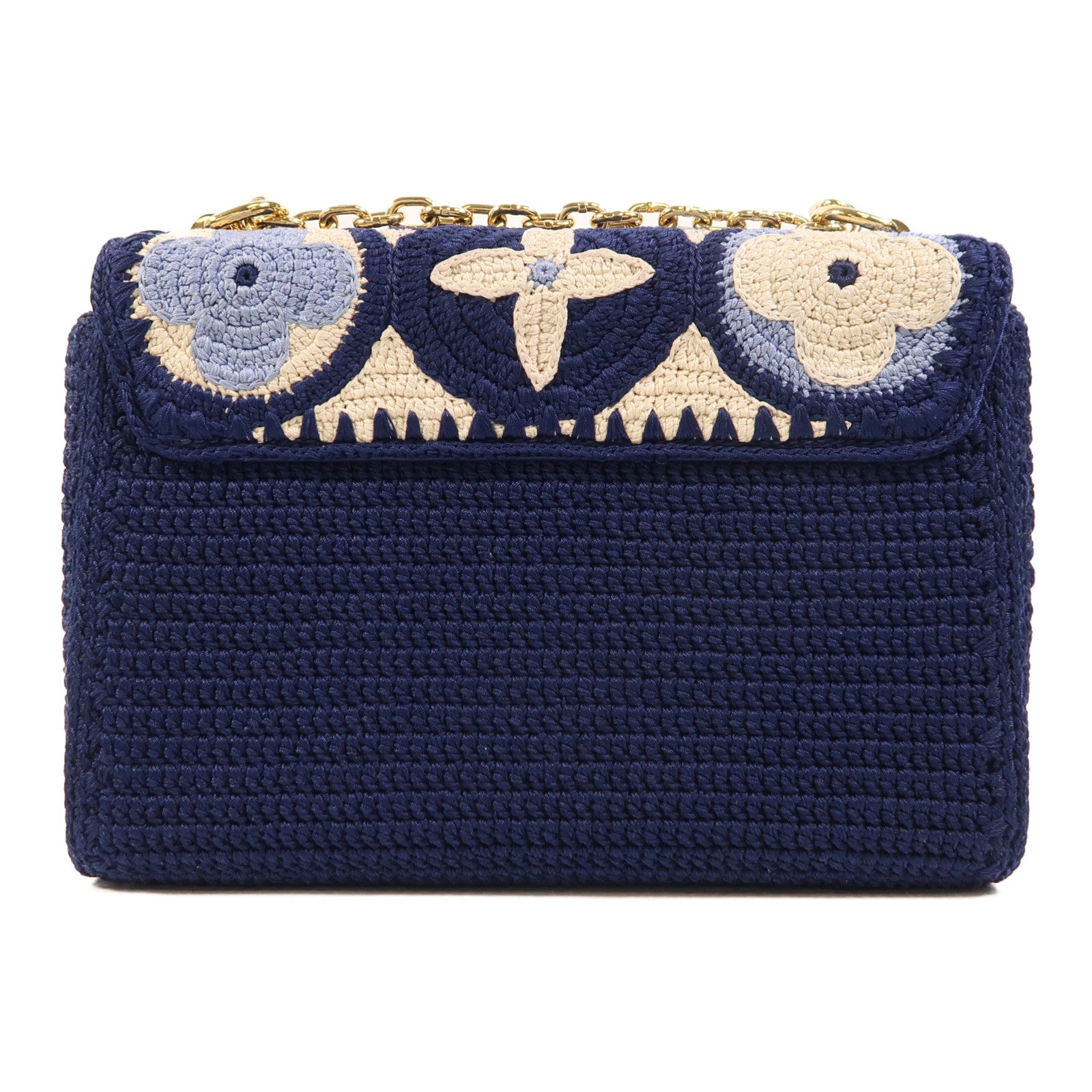 LOUIS VUITTON Crochet Twist MM金扣鏈帶肩背袋