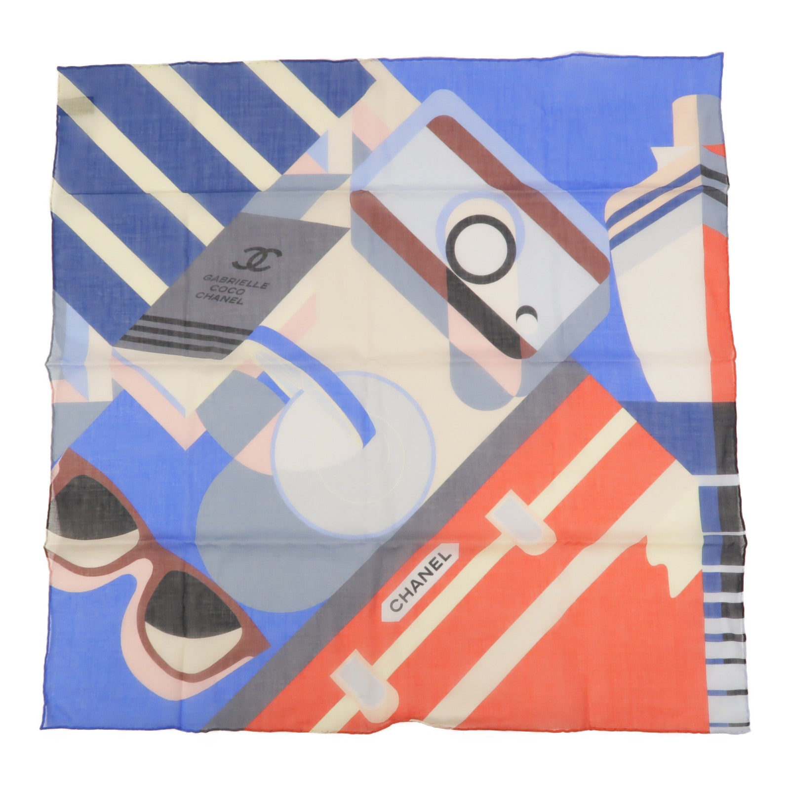 CHANEL 棉質Gabrielle Coco Scarf圍巾