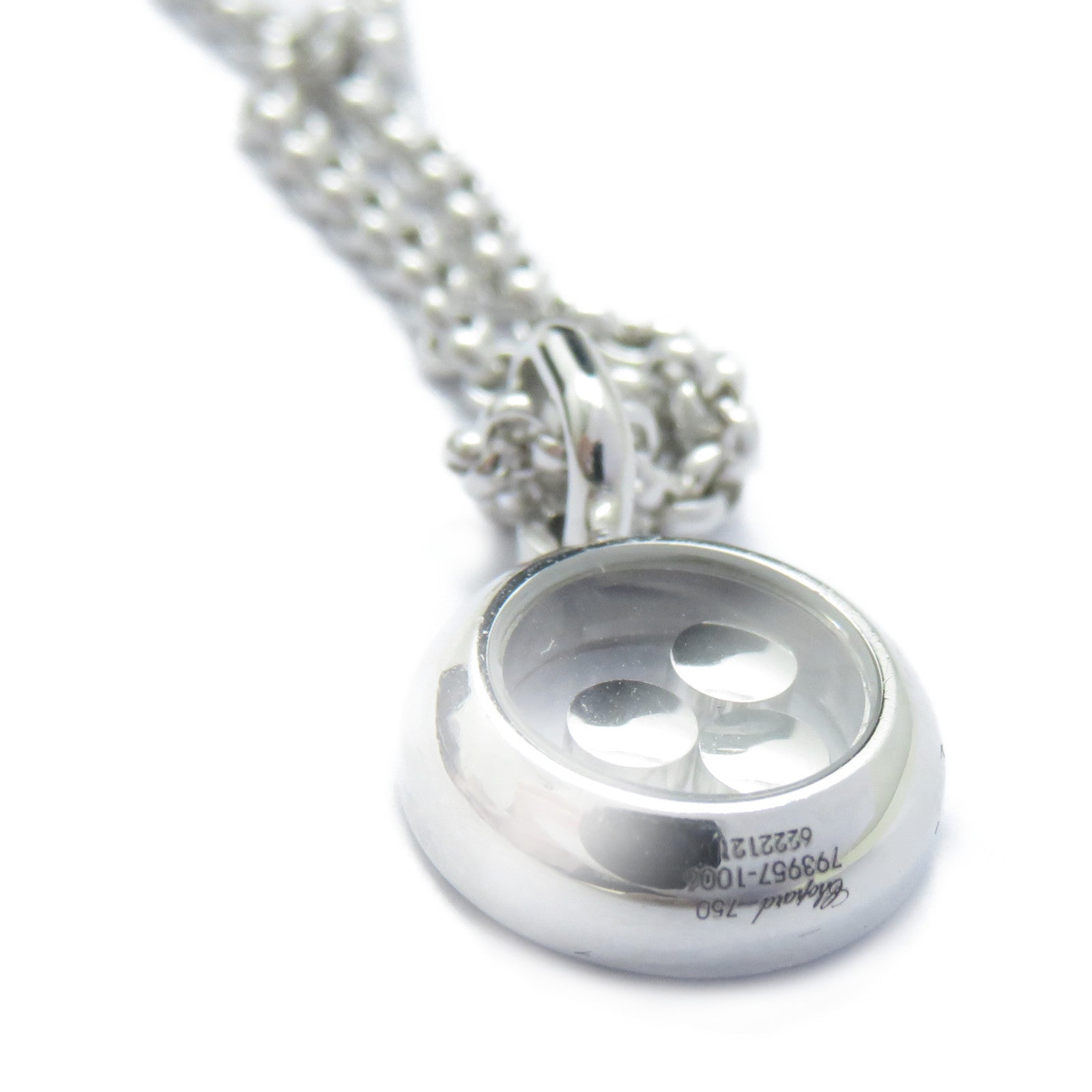 Chopard 18K白金Happy Diamond Necklace鑽石項鍊
