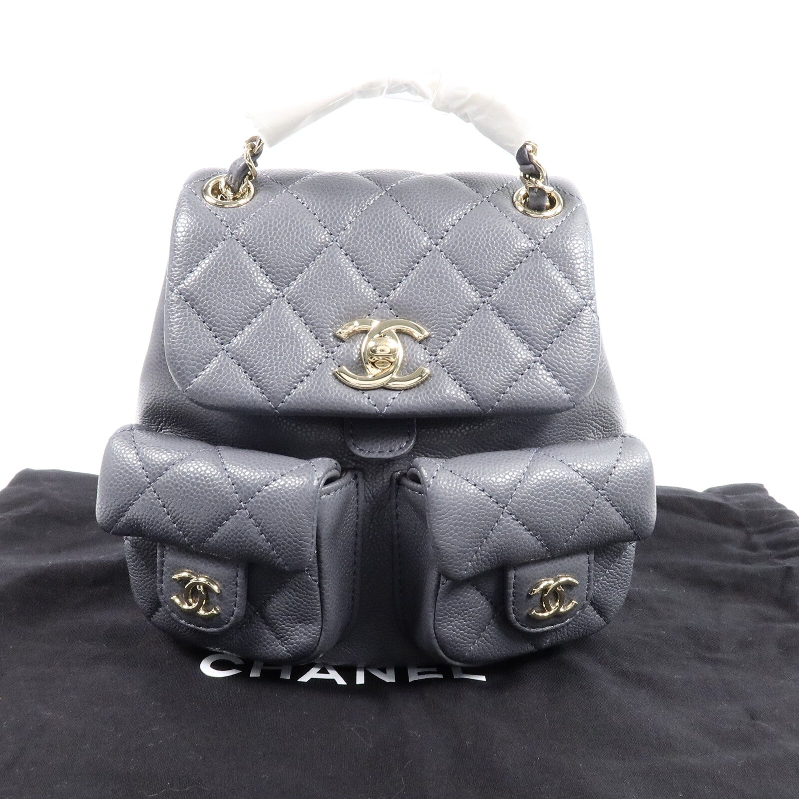 CHANEL 牛皮皮革Backpack Mini鏈帶背包