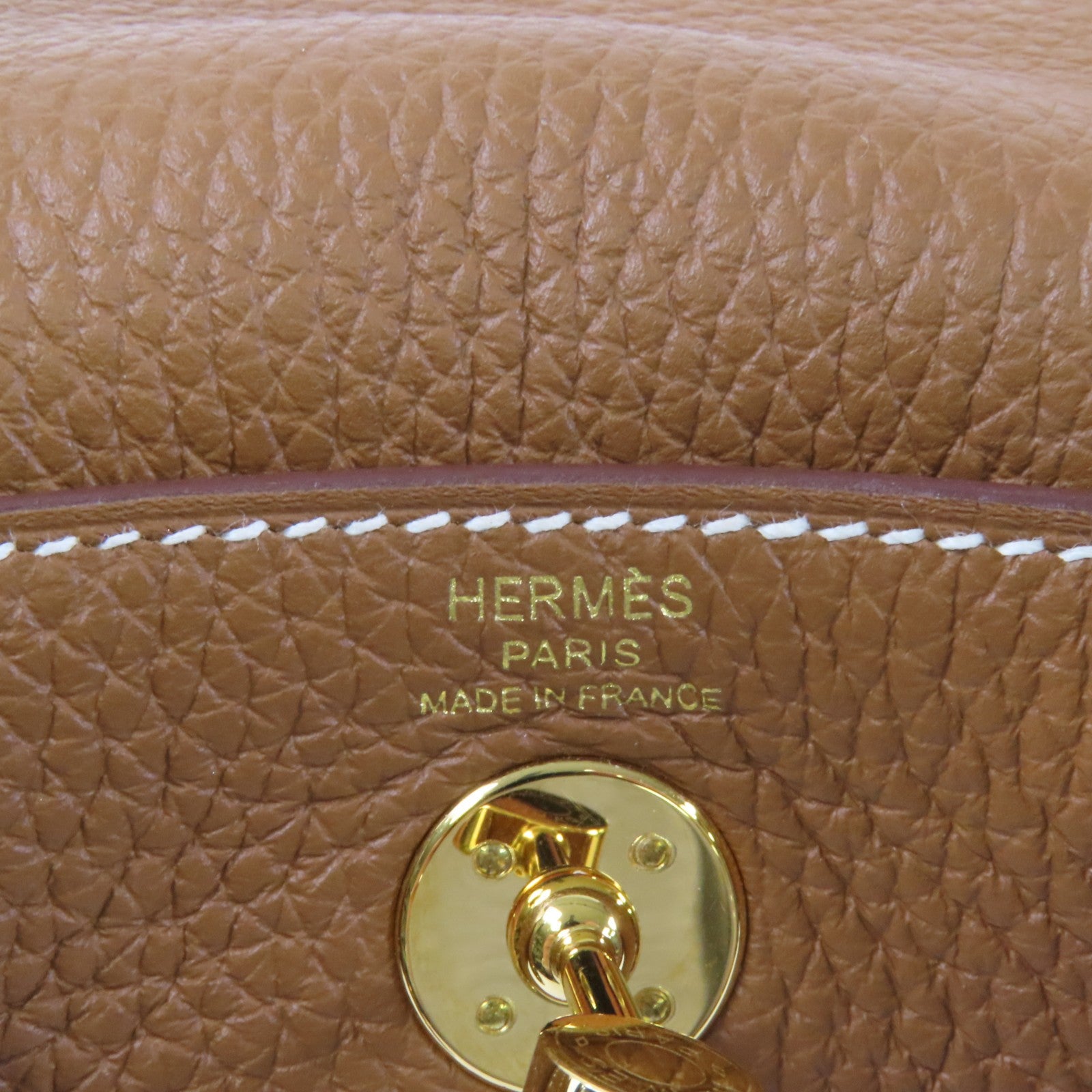 HERMES Clemence皮革Mini Lindy金扣肩背袋
