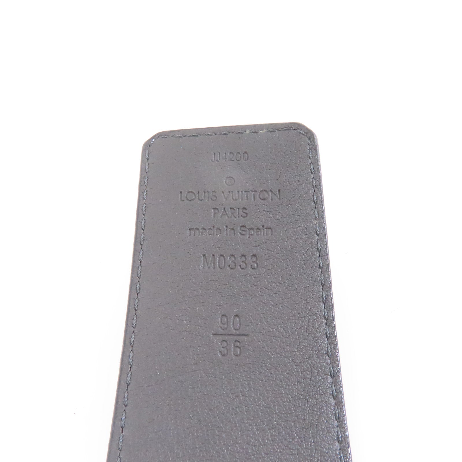 LOUIS VUITTON 牛皮皮革Belt皮帶金扣黑色