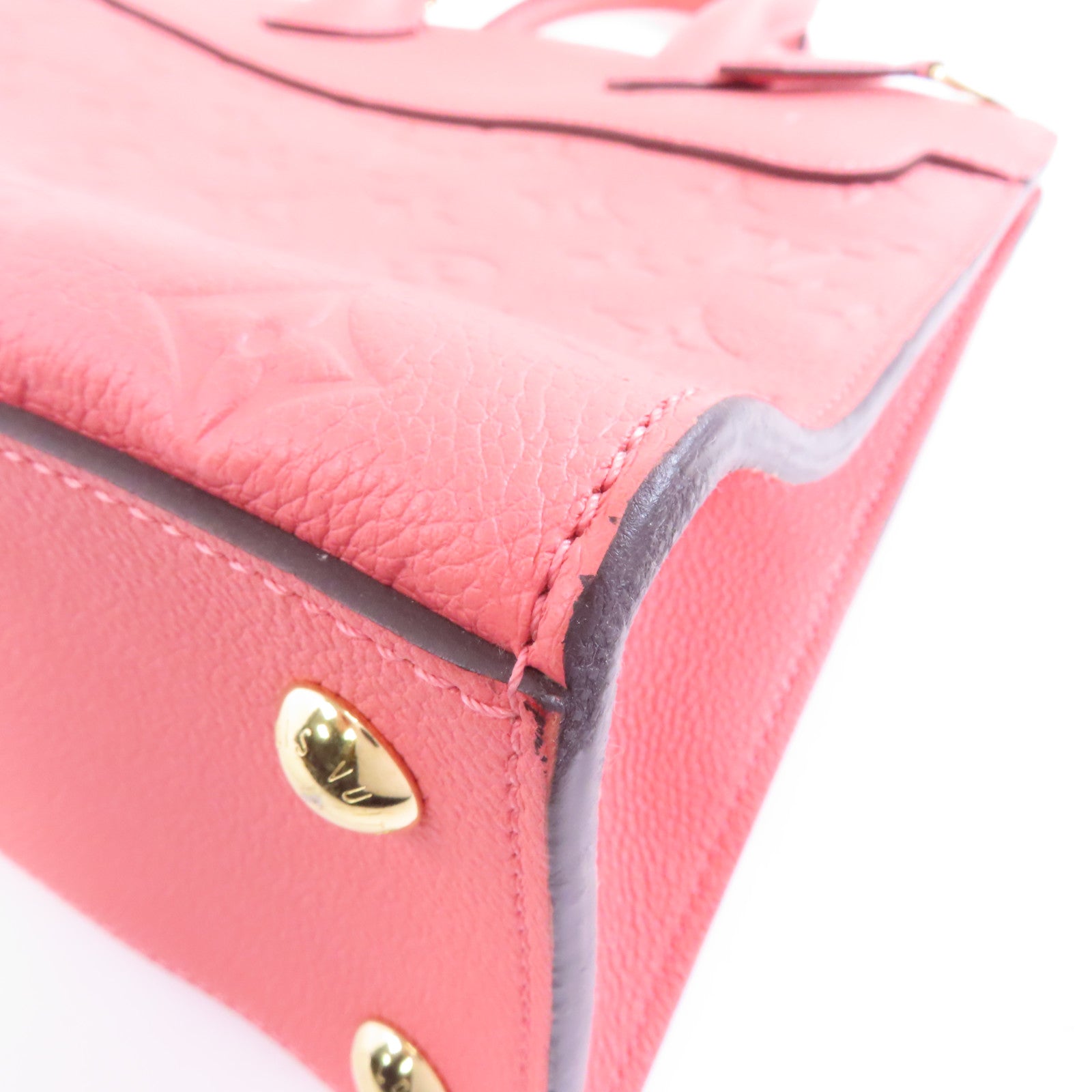 LOUIS VUITTON 【激減優惠】Monogram Empreinte Neuf MM金扣手挽肩背兩用袋粉紅色