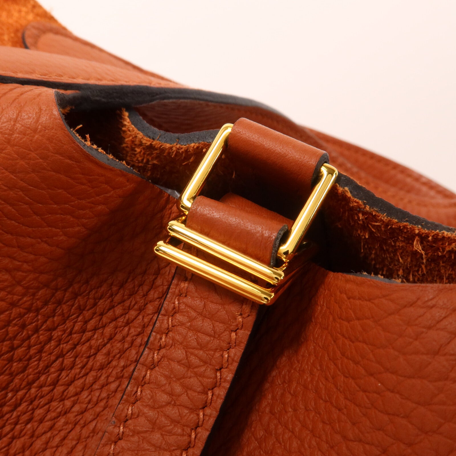HERMES Clemence皮革Picotin PM手挽袋Cuivre