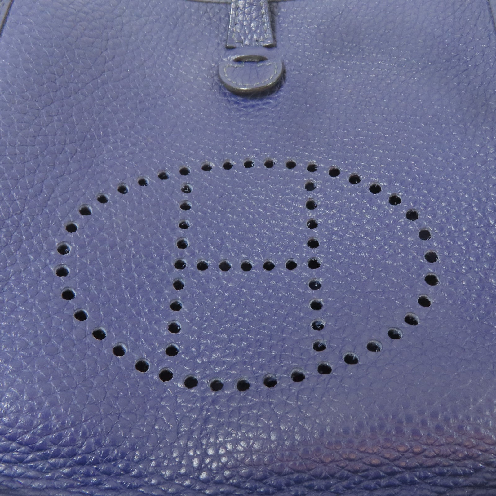 HERMES Clemence皮革Evelyne TPM金扣肩背袋藍色