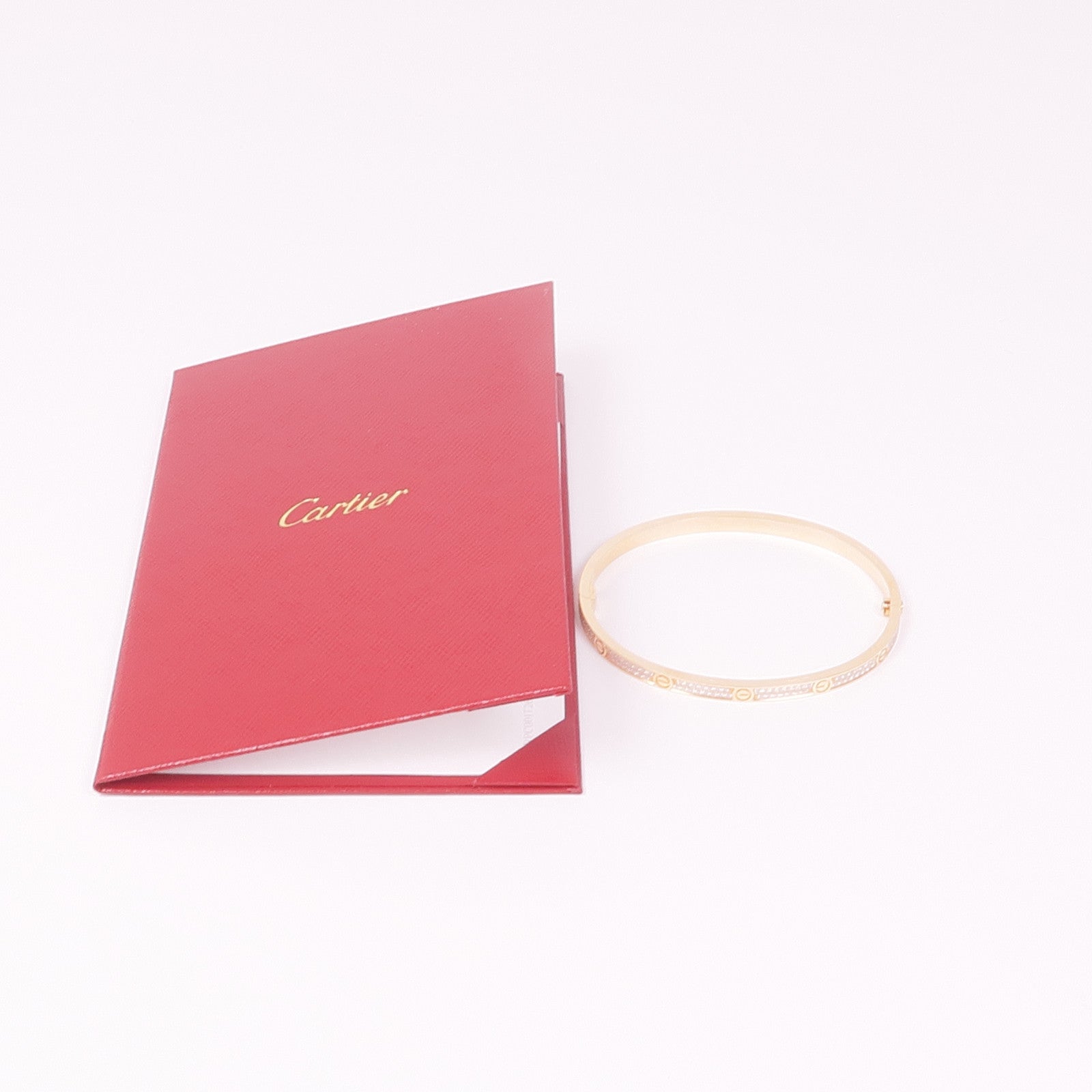 CARTIER 18K玫瑰金Love Bracelet Small Model鑽石手鐲#17
