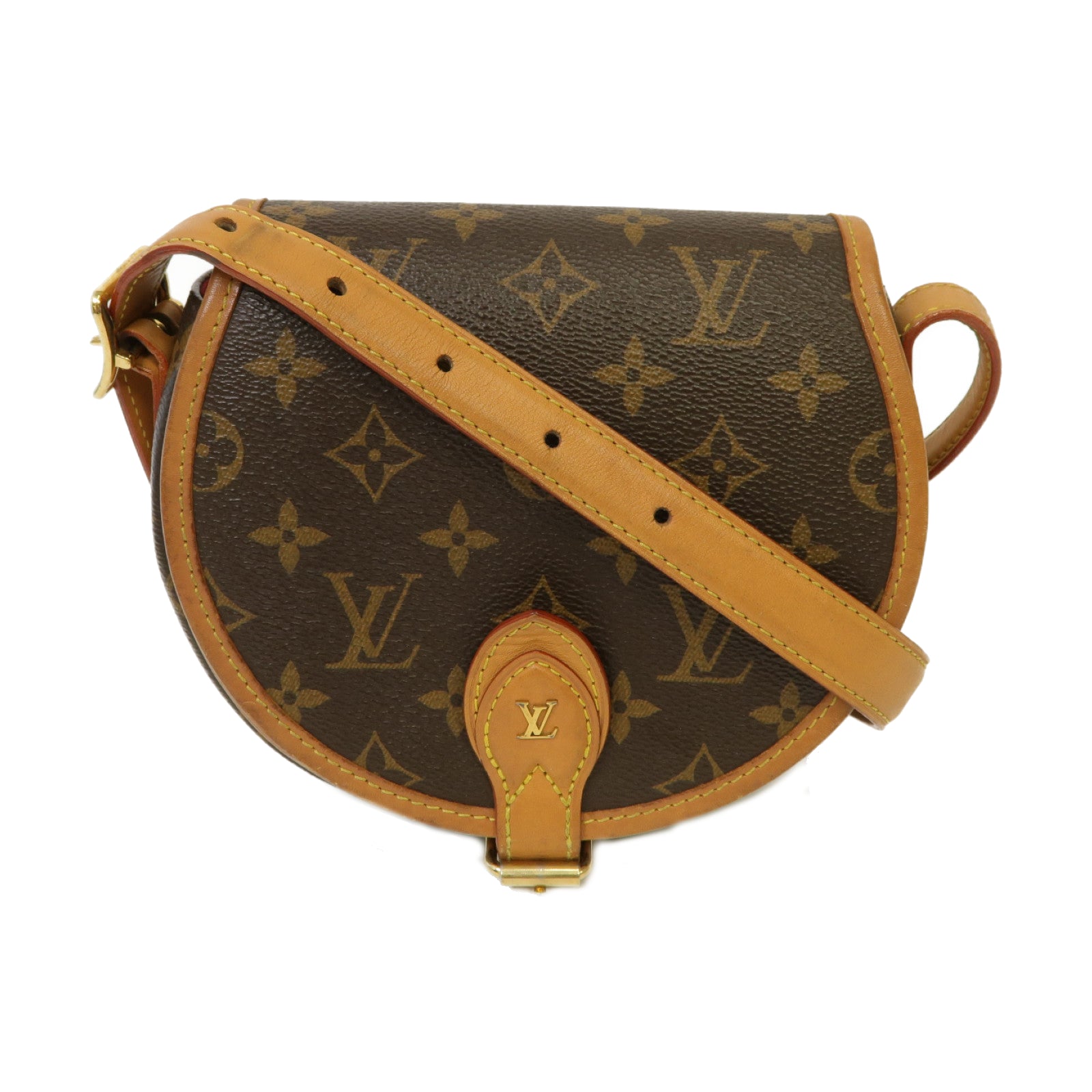 LOUIS VUITTON 【激減優惠】Monogram Tambourine金扣肩背袋棕色