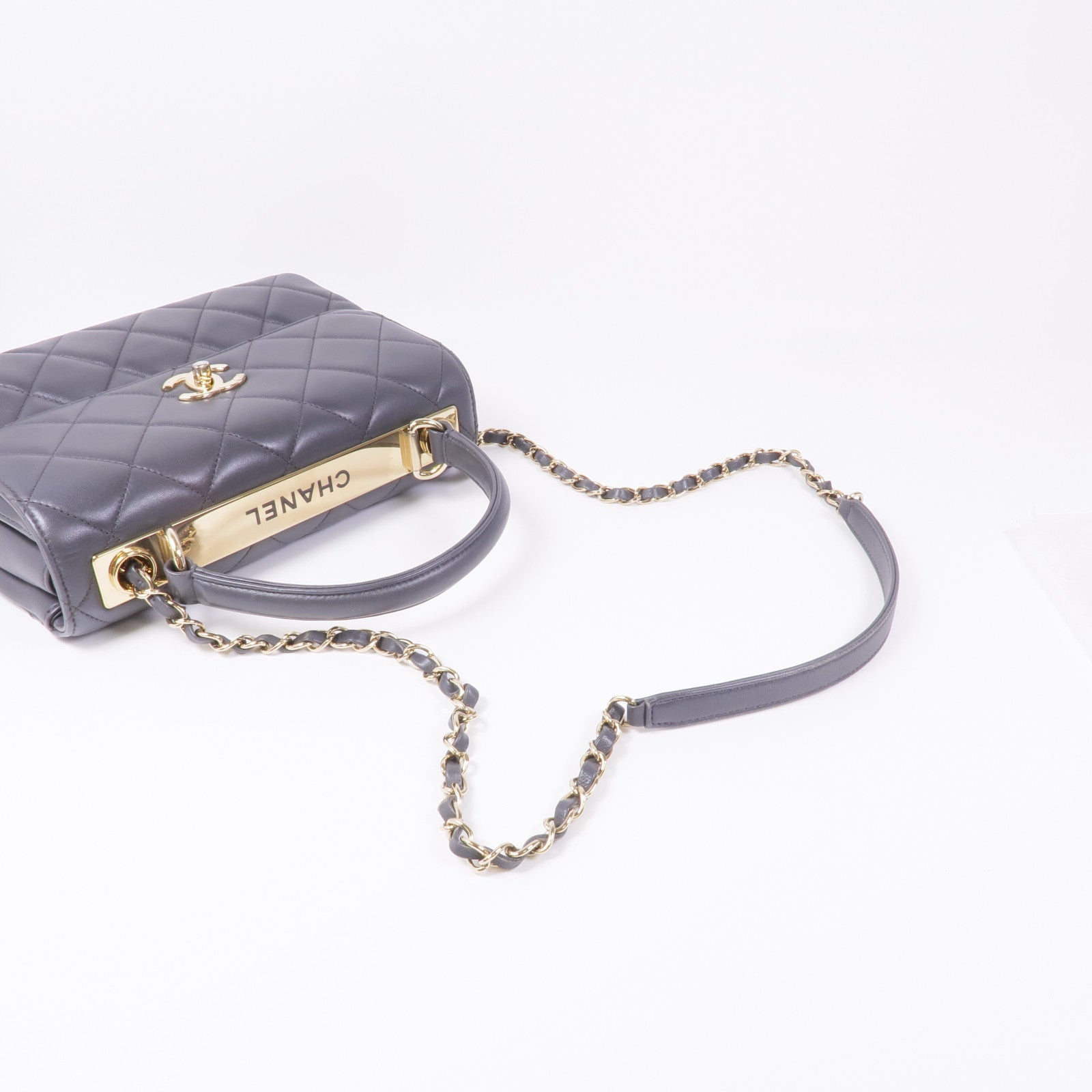CHANEL 羊皮皮革2way Chain Shoulder Bag金扣手挽肩背兩用袋