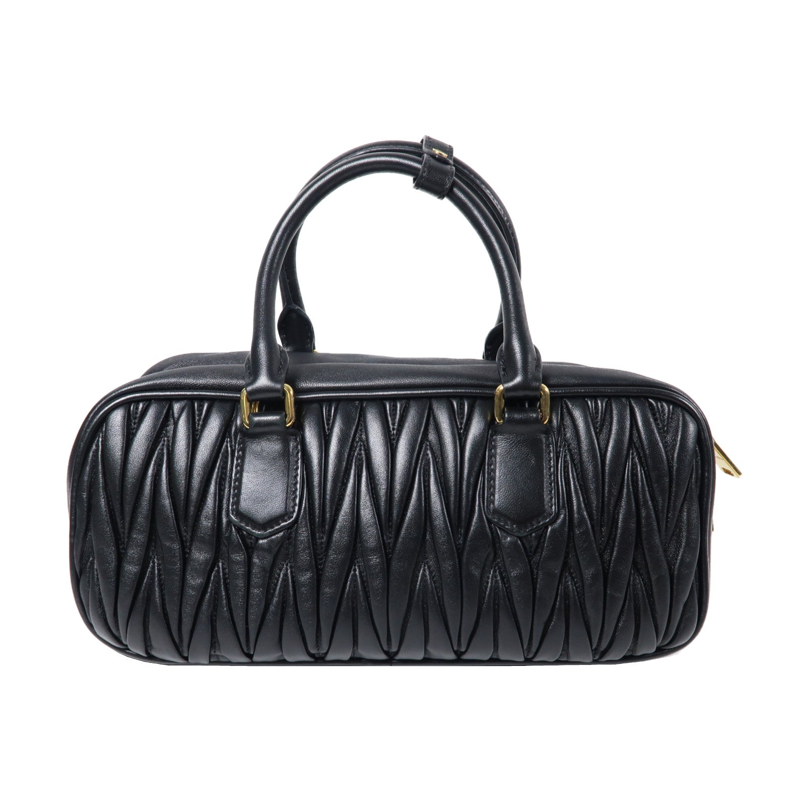 Miu Miu 羊皮皮革2 Way Shoulder Bag金扣手挽肩背兩用袋黑色