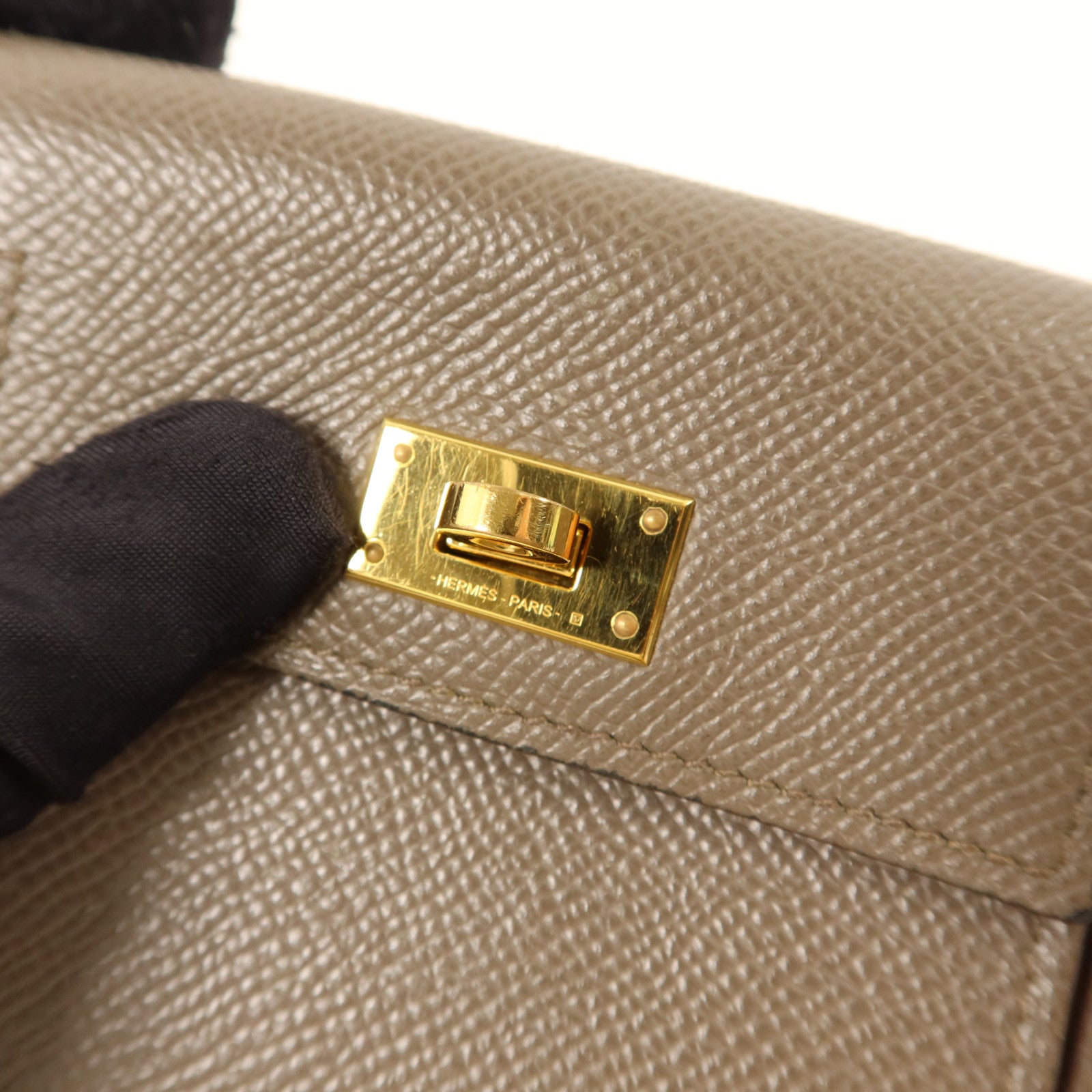 HERMES Epsom皮革Kelly Pocket錢包Etain