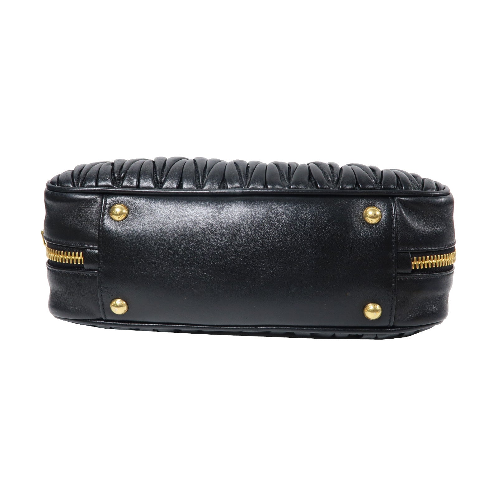 Miu Miu 羊皮皮革2 Way Shoulder Bag金扣手挽肩背兩用袋黑色