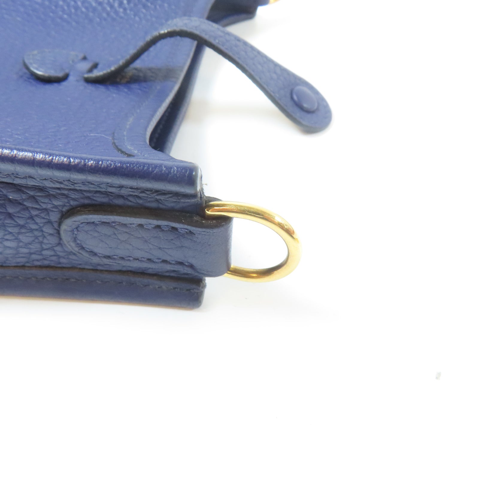 HERMES Clemence皮革Evelyne TPM金扣肩背袋藍色