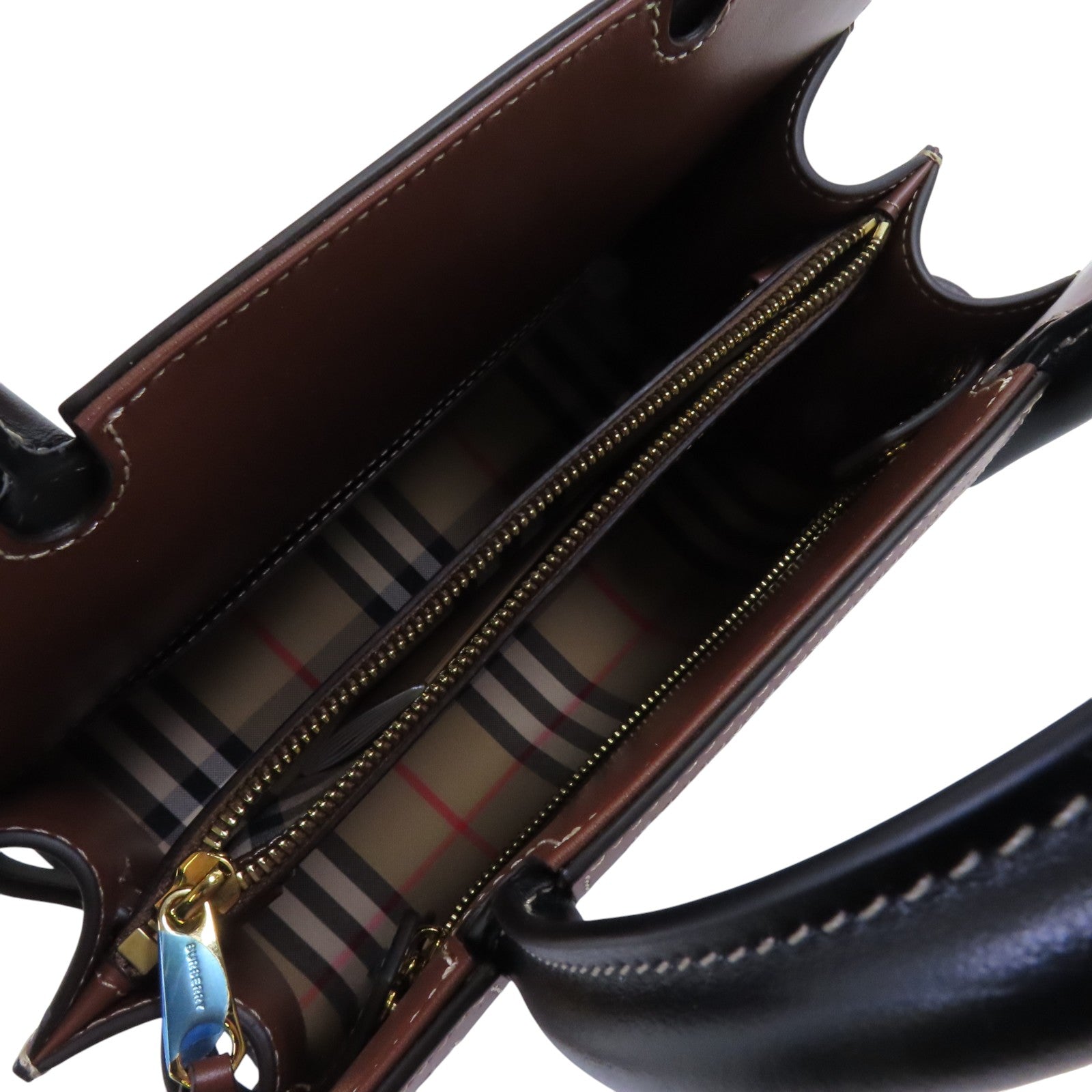 BURBERRY 牛皮皮革/帆布2way Shoulder Bag金扣手挽肩背兩用袋
