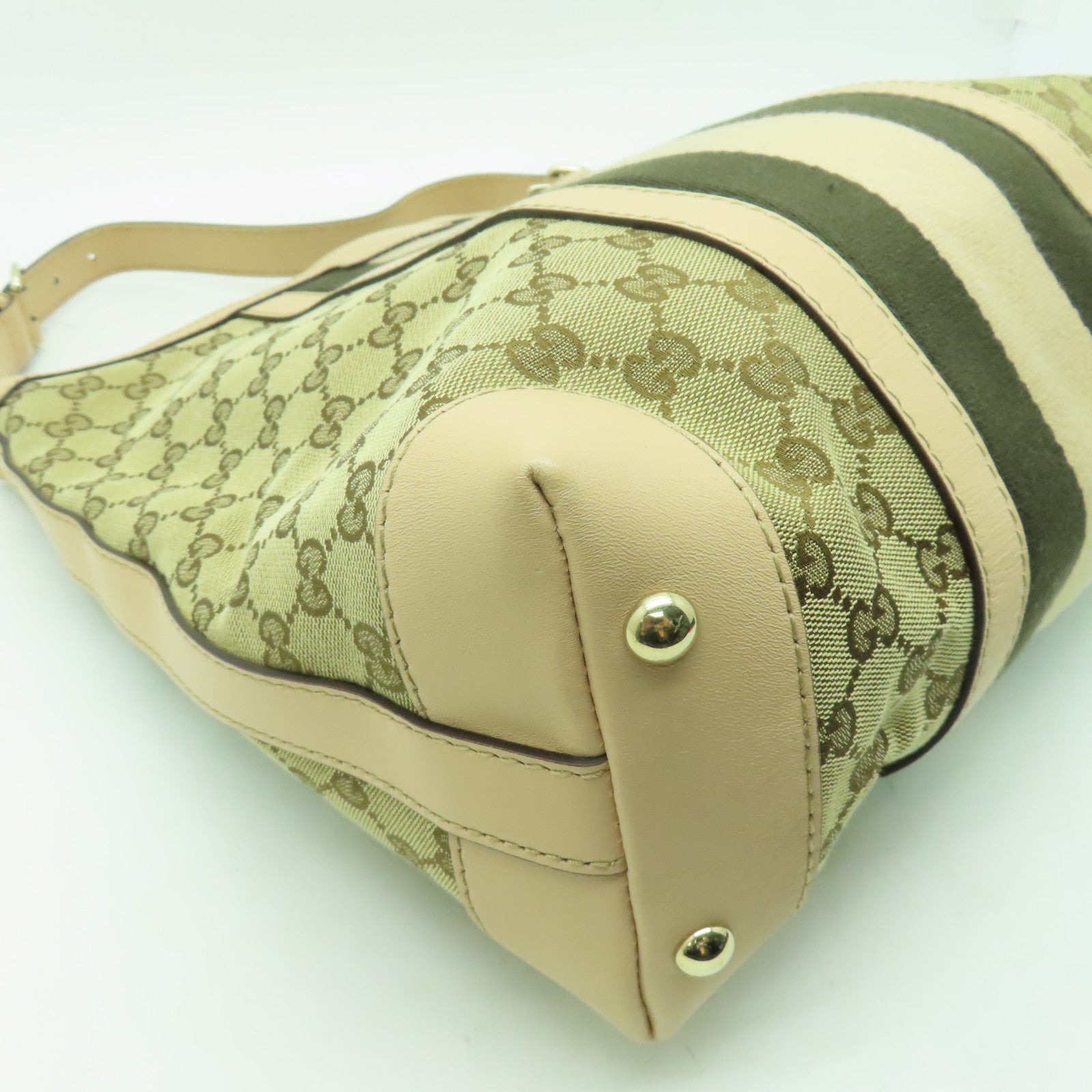 GUCCI 【激減優惠】帆布Shoulder Bag金扣肩背袋米色
