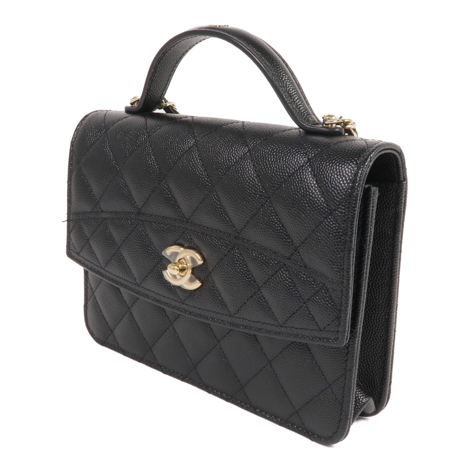 CHANEL 牛皮皮革25C Bag金扣肩背袋/手挽袋/背包