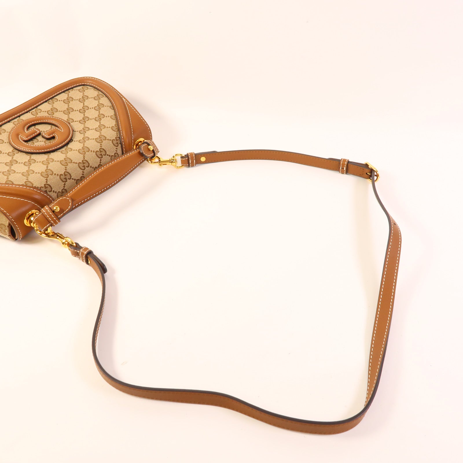 GUCCI GG GHW Blondie Medium 2way Shoulder Bag Canvas Brown