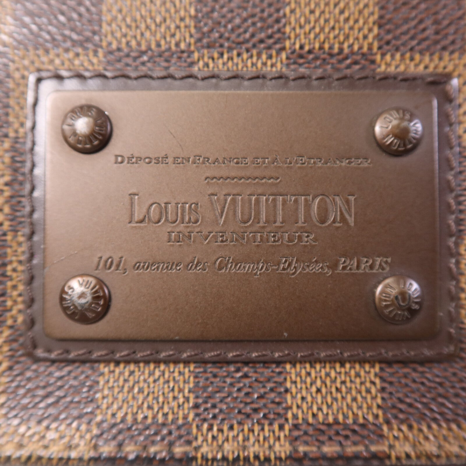 LOUIS VUITTON Damier Brooklyn GM金扣肩背袋