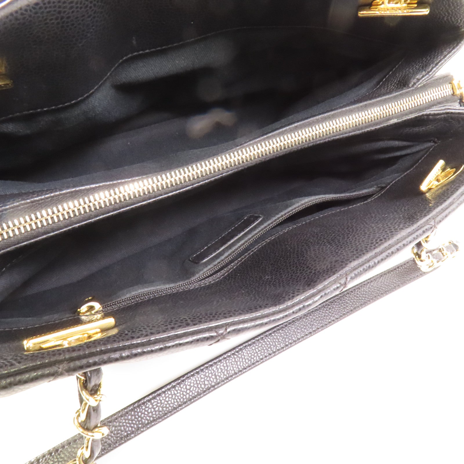CHANEL 牛皮皮革Timeless CC金扣鏈帶肩背袋