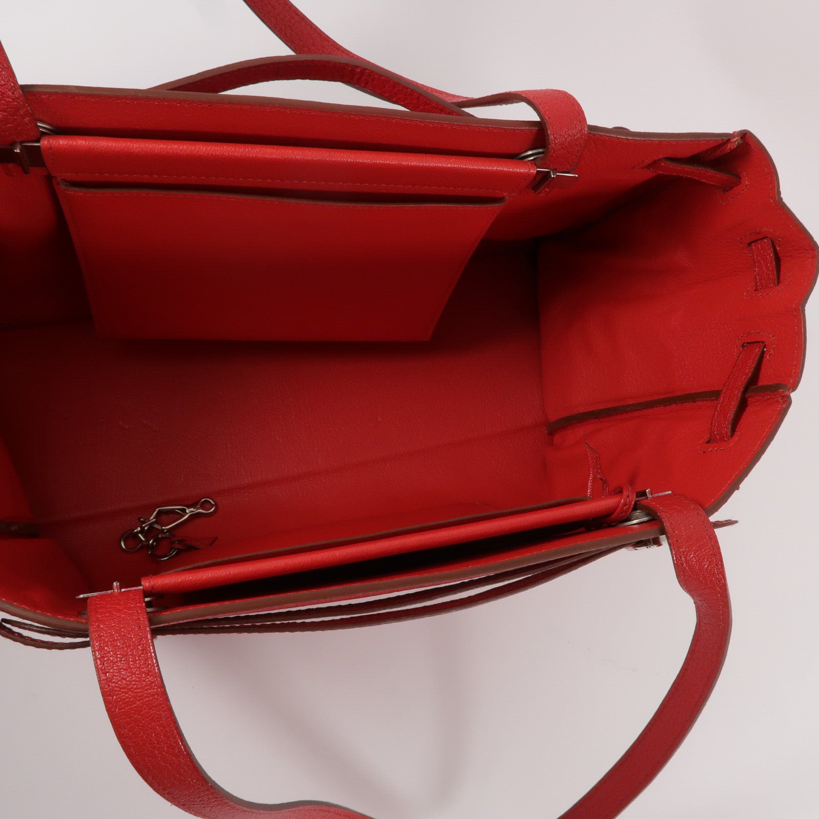 HERMES Fjord皮革Cabana 35肩背袋Rouge H