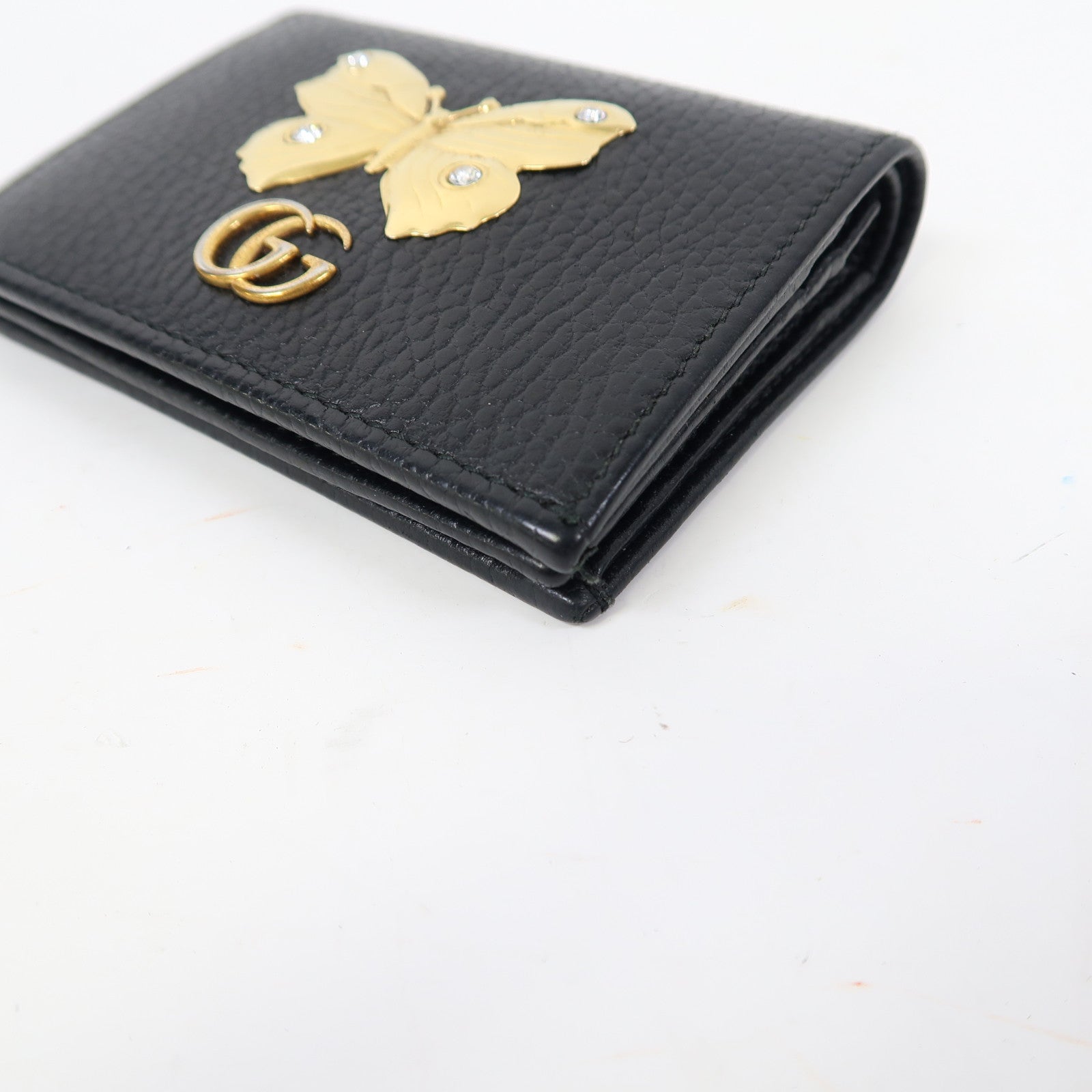 GUCCI 牛皮皮革Wallet金扣錢包黑色