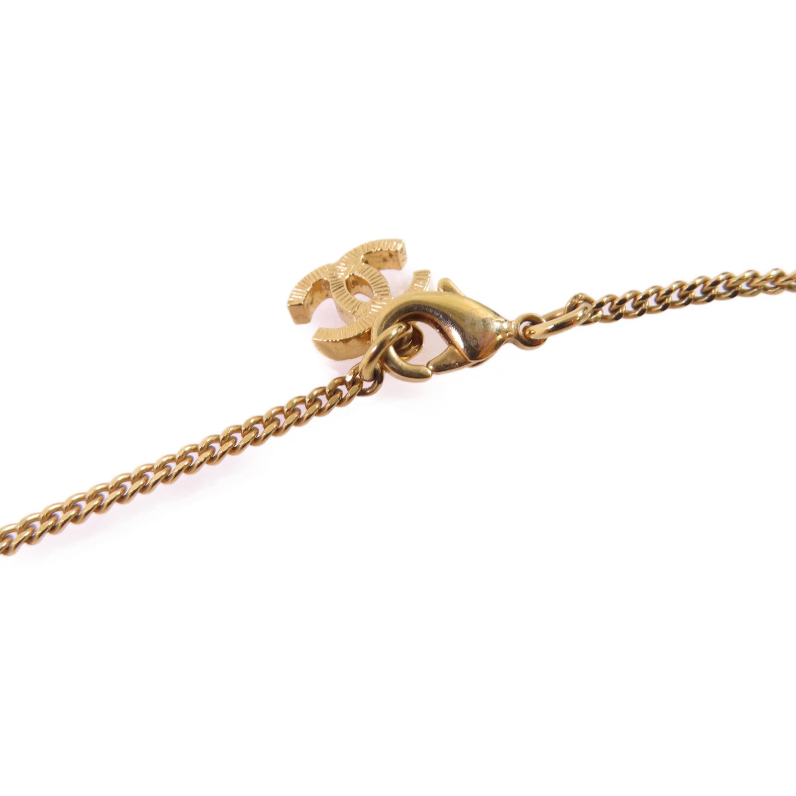 CHANEL 金屬CC Necklace金扣項鏈金色/粉紅色