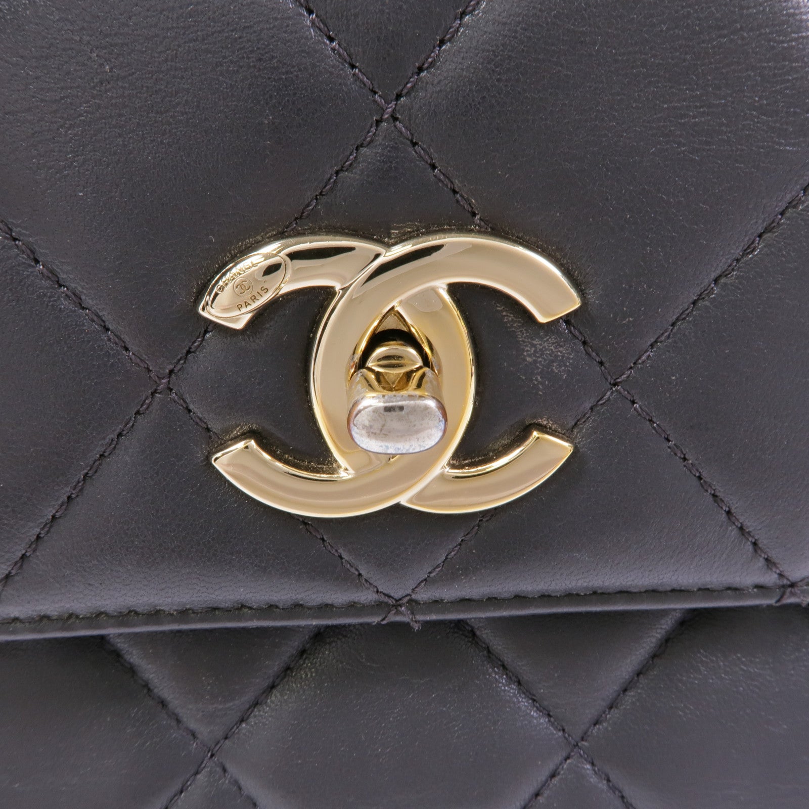 CHANEL 羊皮皮革2way Chain Shoulder Bag金扣手挽肩背兩用袋