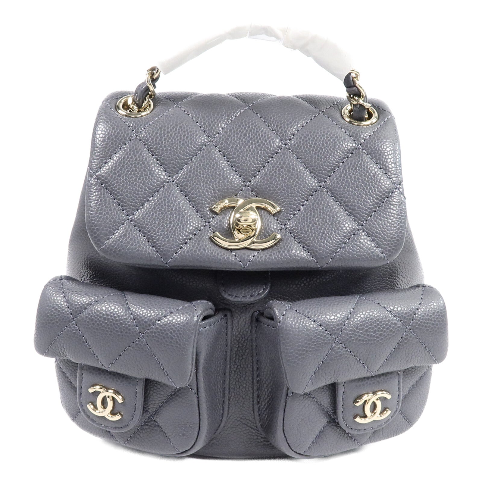 CHANEL 牛皮皮革Backpack Mini鏈帶背包