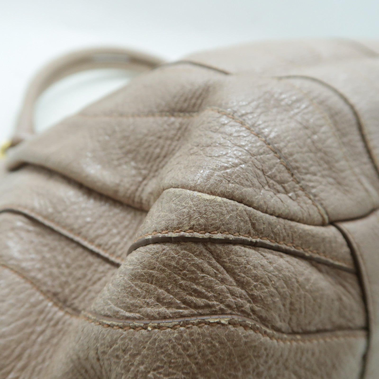 PRADA 牛皮皮革Hand Bag金扣手挽袋