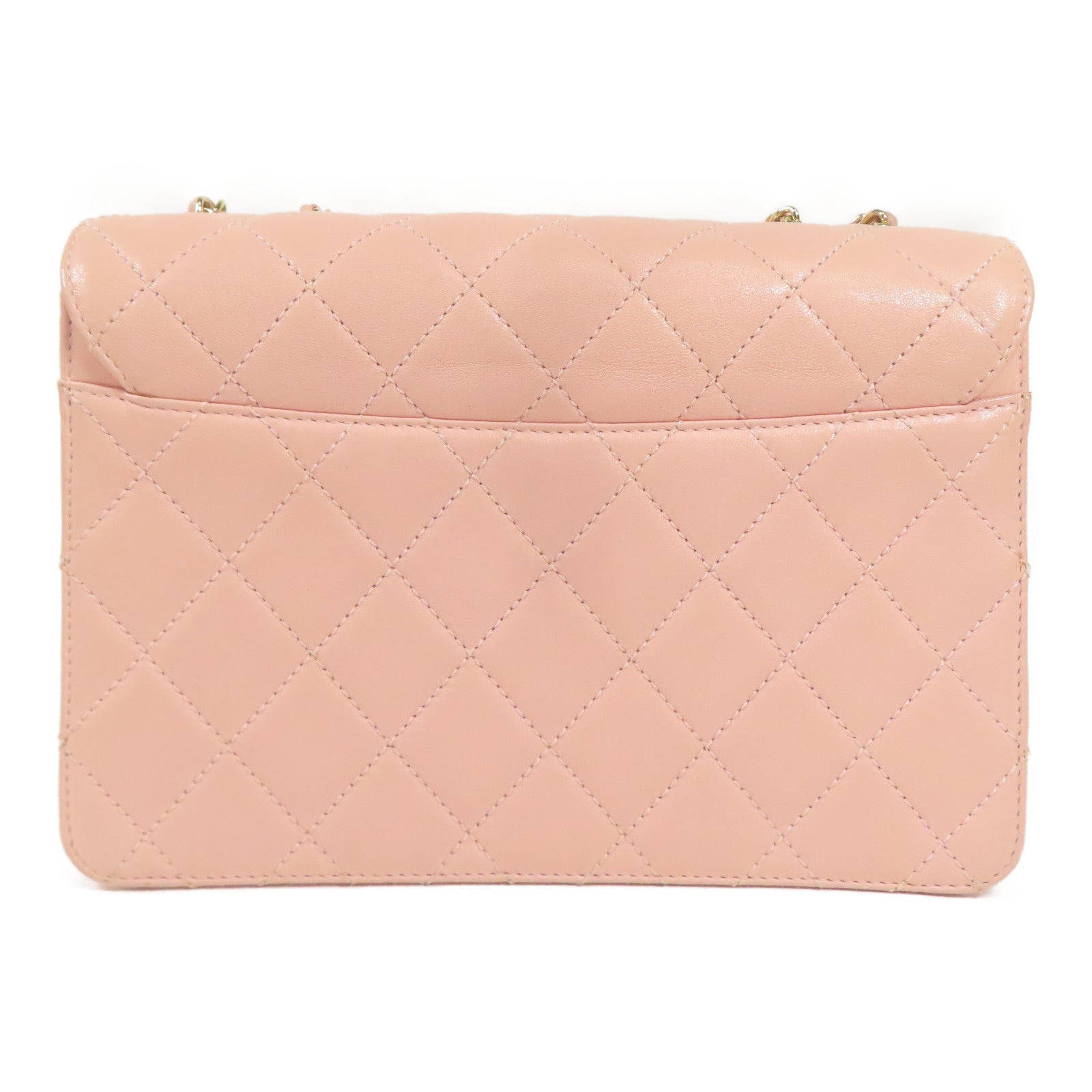 CHANEL CC GHW Chain Shoulder Bag Calfskin Leather Pink