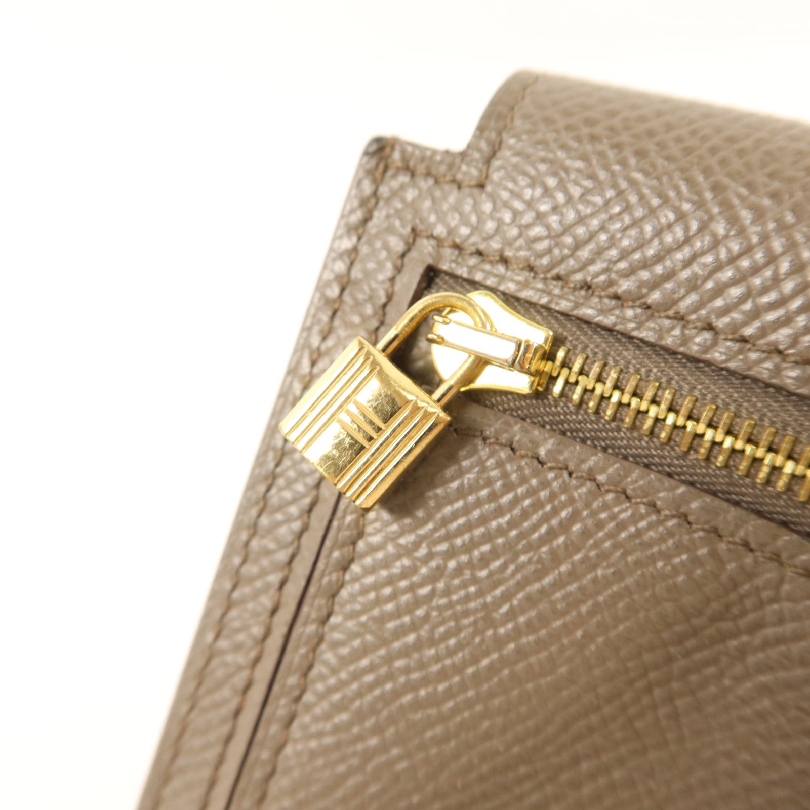 HERMES Epsom皮革Kelly Pocket錢包Etain