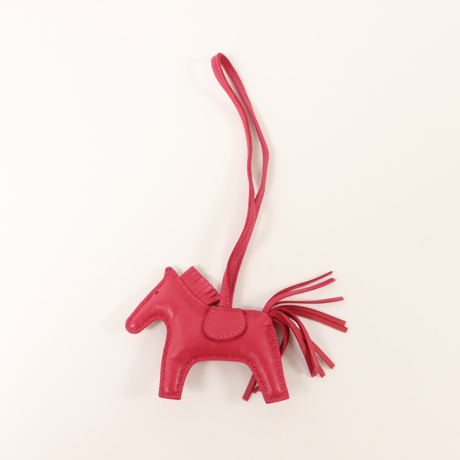 HERMES Milo皮革Rodeo PM掛飾Rose Mexico