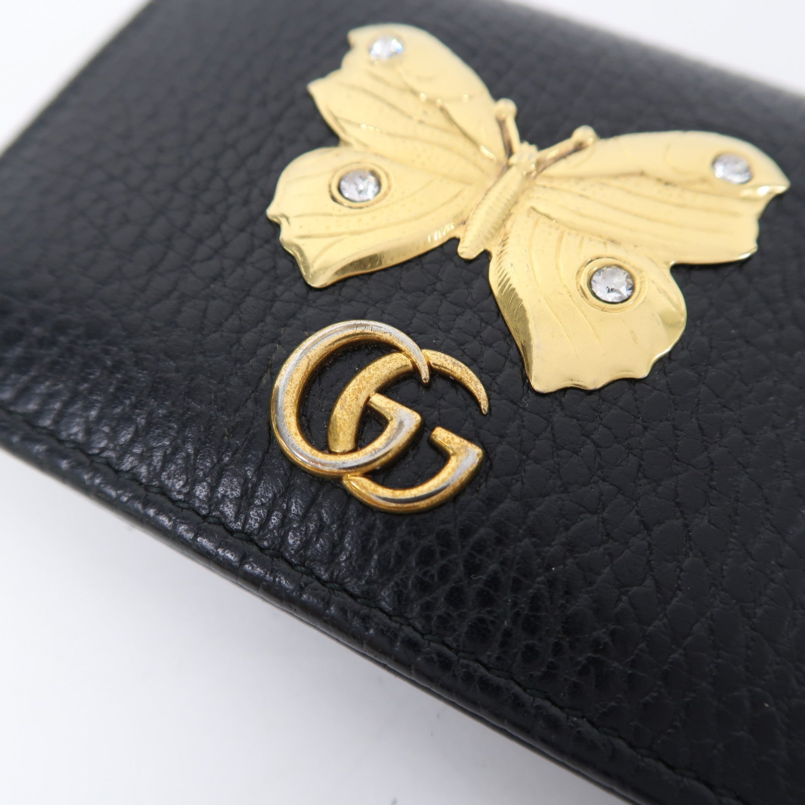 GUCCI 牛皮皮革Wallet金扣錢包黑色