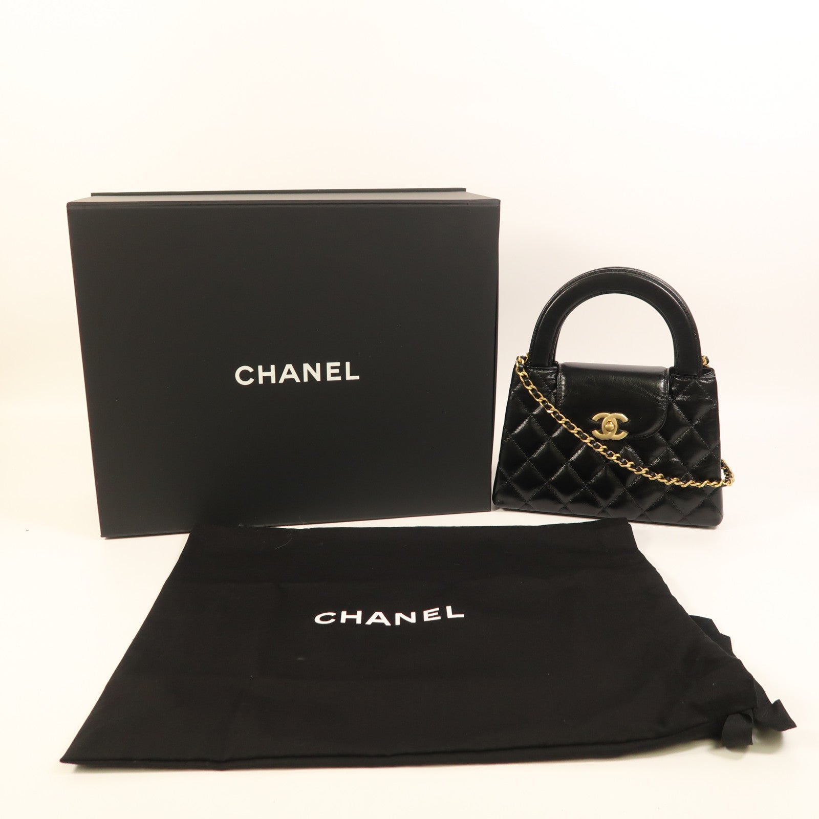 CHANEL 牛皮皮革Mini Kelly金扣手挽肩背兩用袋