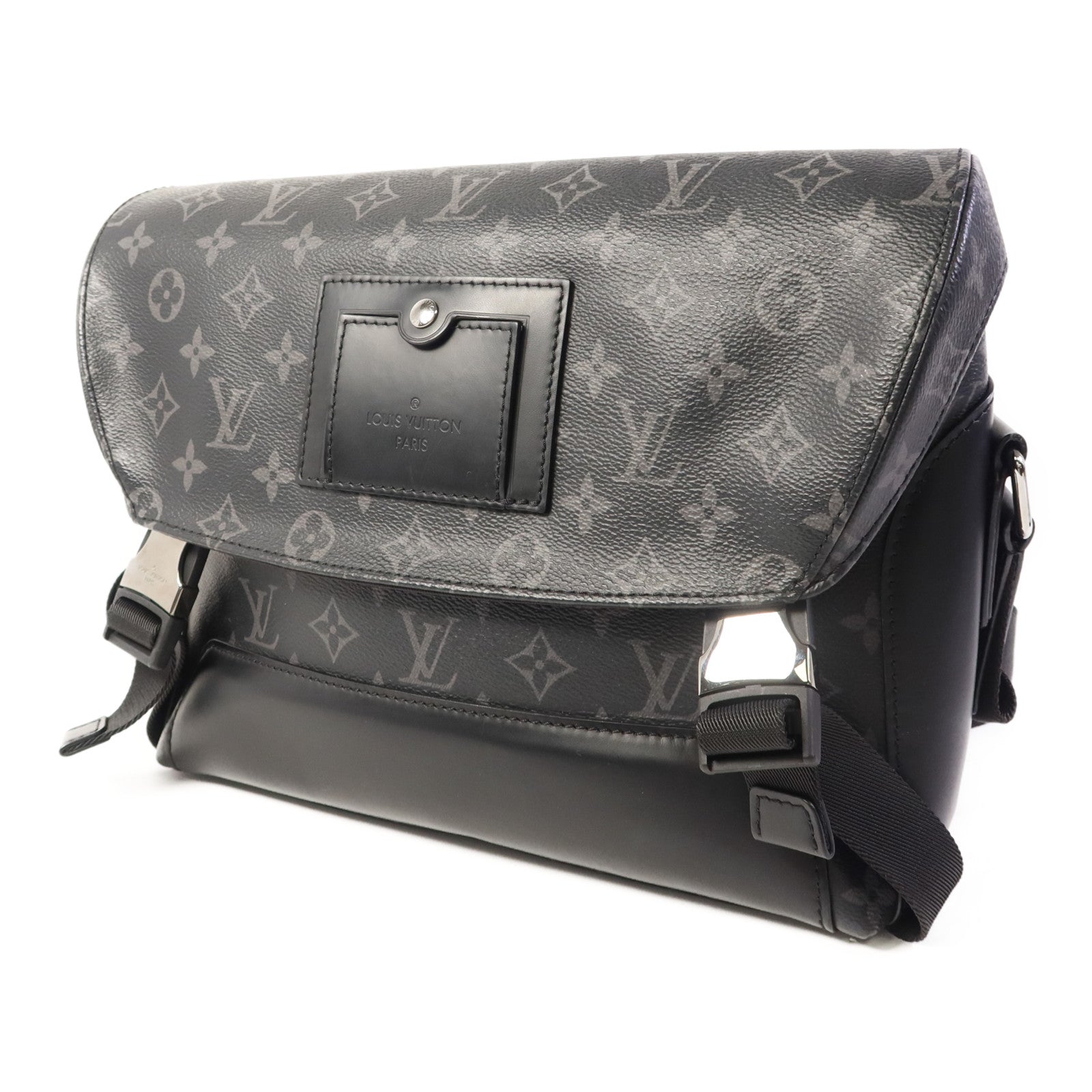 LOUIS VUITTON Monogram Eclipse Messenger PM Voyager銀扣肩背袋