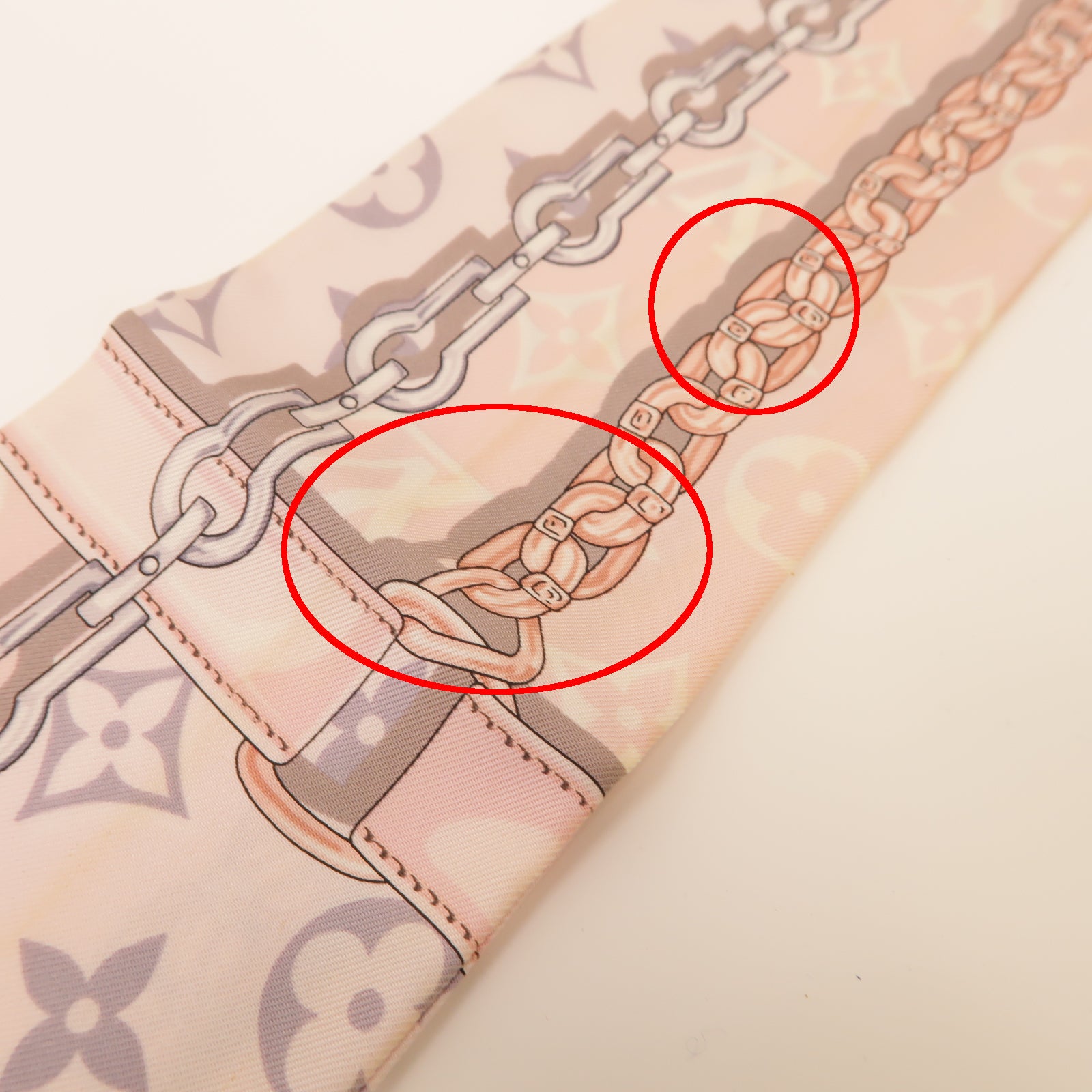 LOUIS VUITTON 絲質BB Bandeau絲巾粉紅色