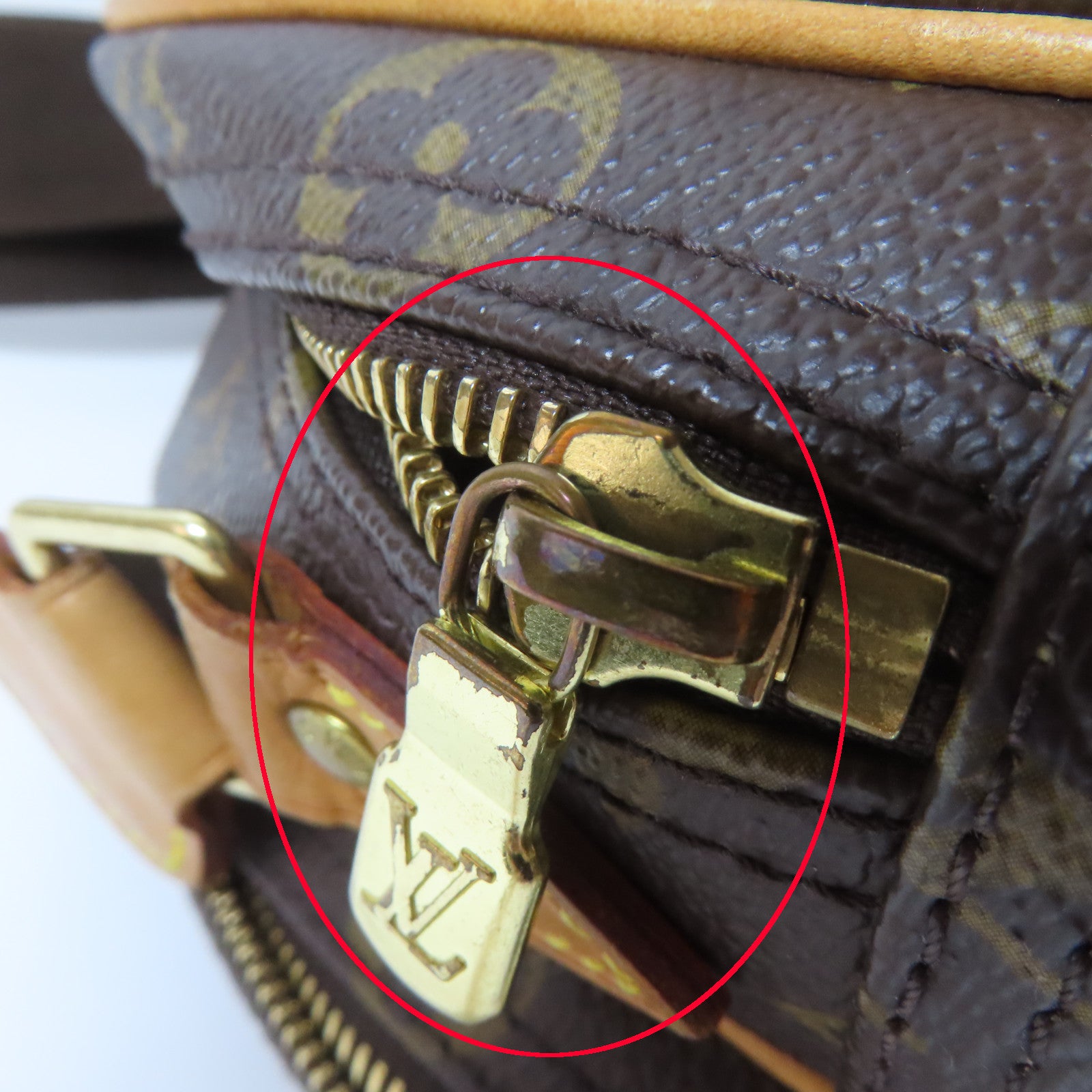 LOUIS VUITTON Monogram Reporter金扣肩背袋啡色