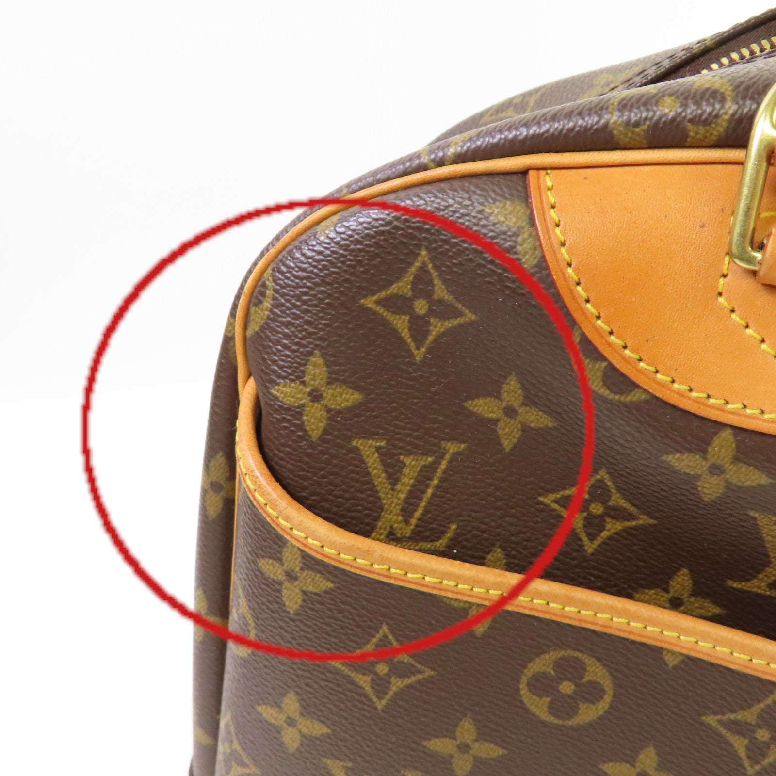 LOUIS VUITTON 【激減優惠】Monogram Deauville GM Handbag金扣手挽袋啡色