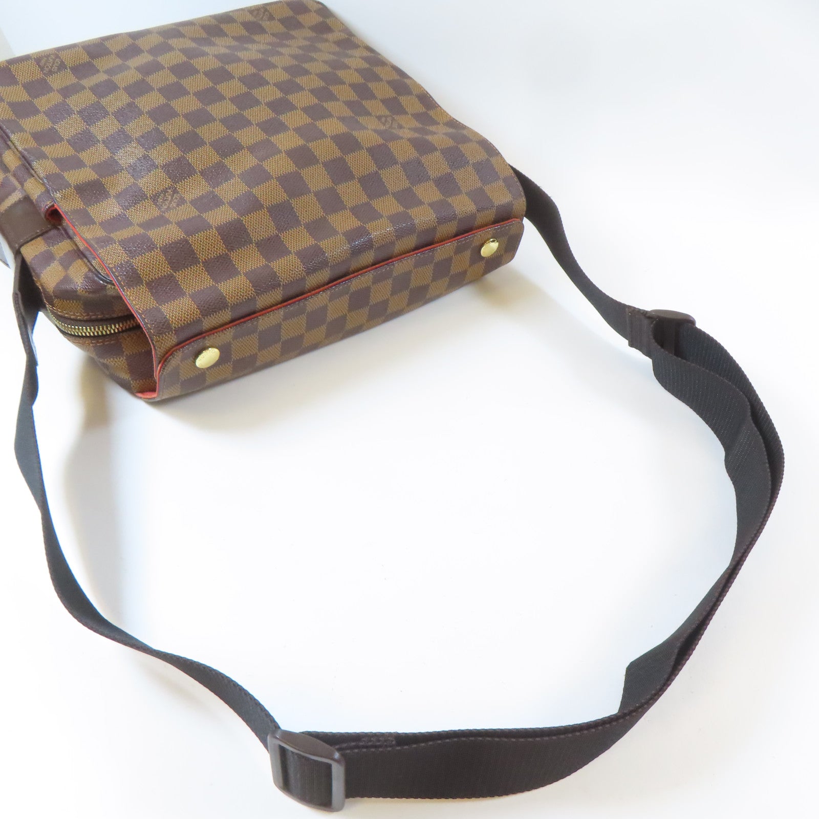 LOUIS VUITTON Damier Ebene Naviglio金扣肩背袋啡色