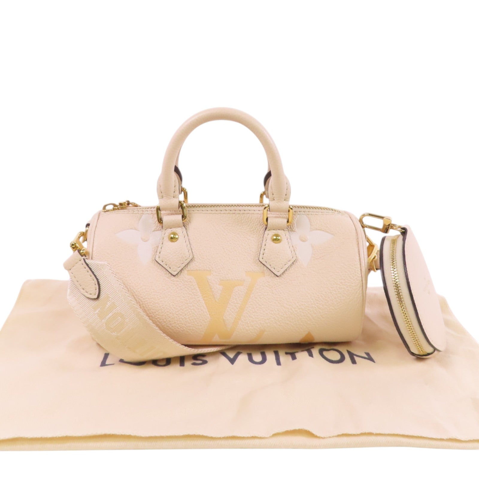 LOUIS VUITTON Monogram Empreinte Papillon BB金金扣手挽肩背兩用袋