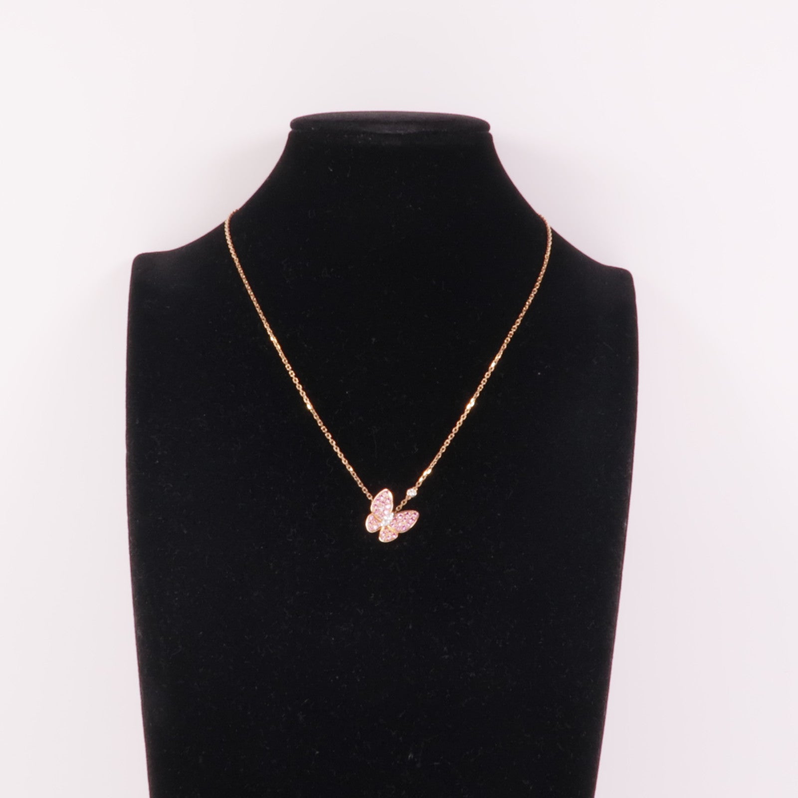 Van Cleef & Arpels 18K玫瑰金Two Butterfly Pendant紅寶石/鑽石項鍊